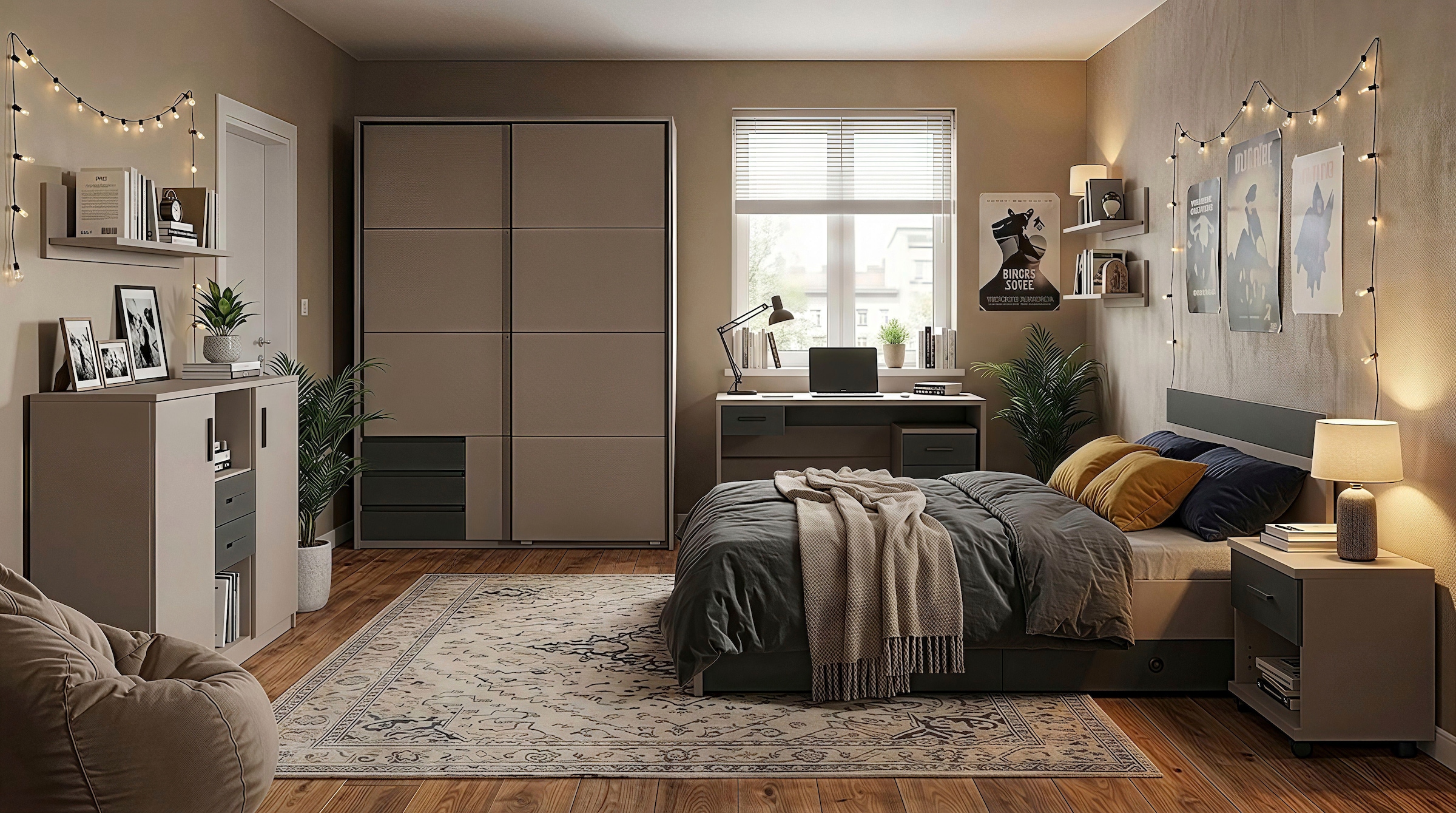 Wimex Schwebetürenschrank »Bahamas, Kleiderschrank in den Breiten 135cm und 180cm erhältlich« inkl. drei farblich abgesetzter Schubladen