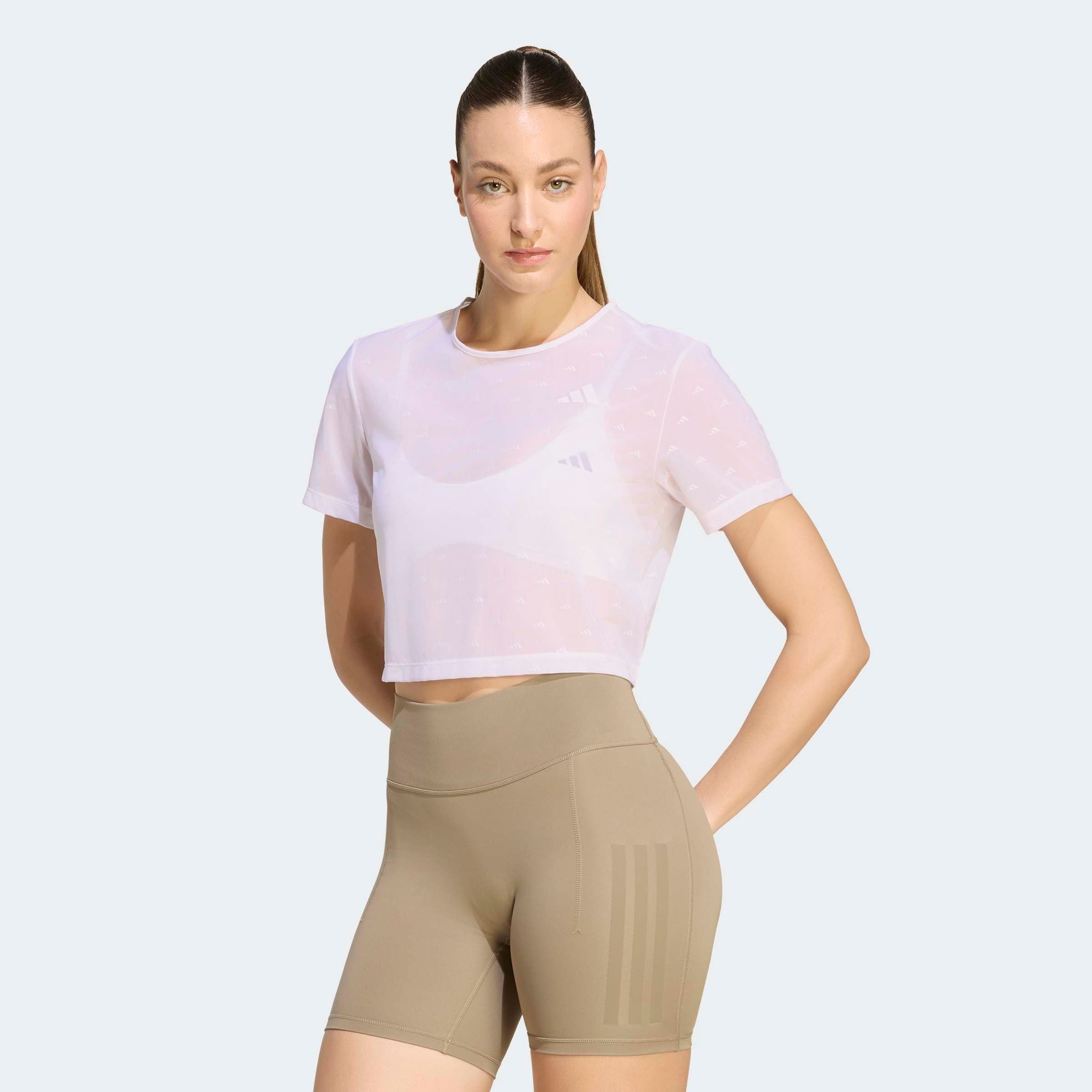 Damen T-Shirt "PRIMELIFT ESSENTIALS WORKOUT MESH-, KASTIG GESCHNITTEN"weiß, Gr. M, ADIDAS PERFORMANCE, Obermaterial: 78% Polyester, 22% Elasthan,