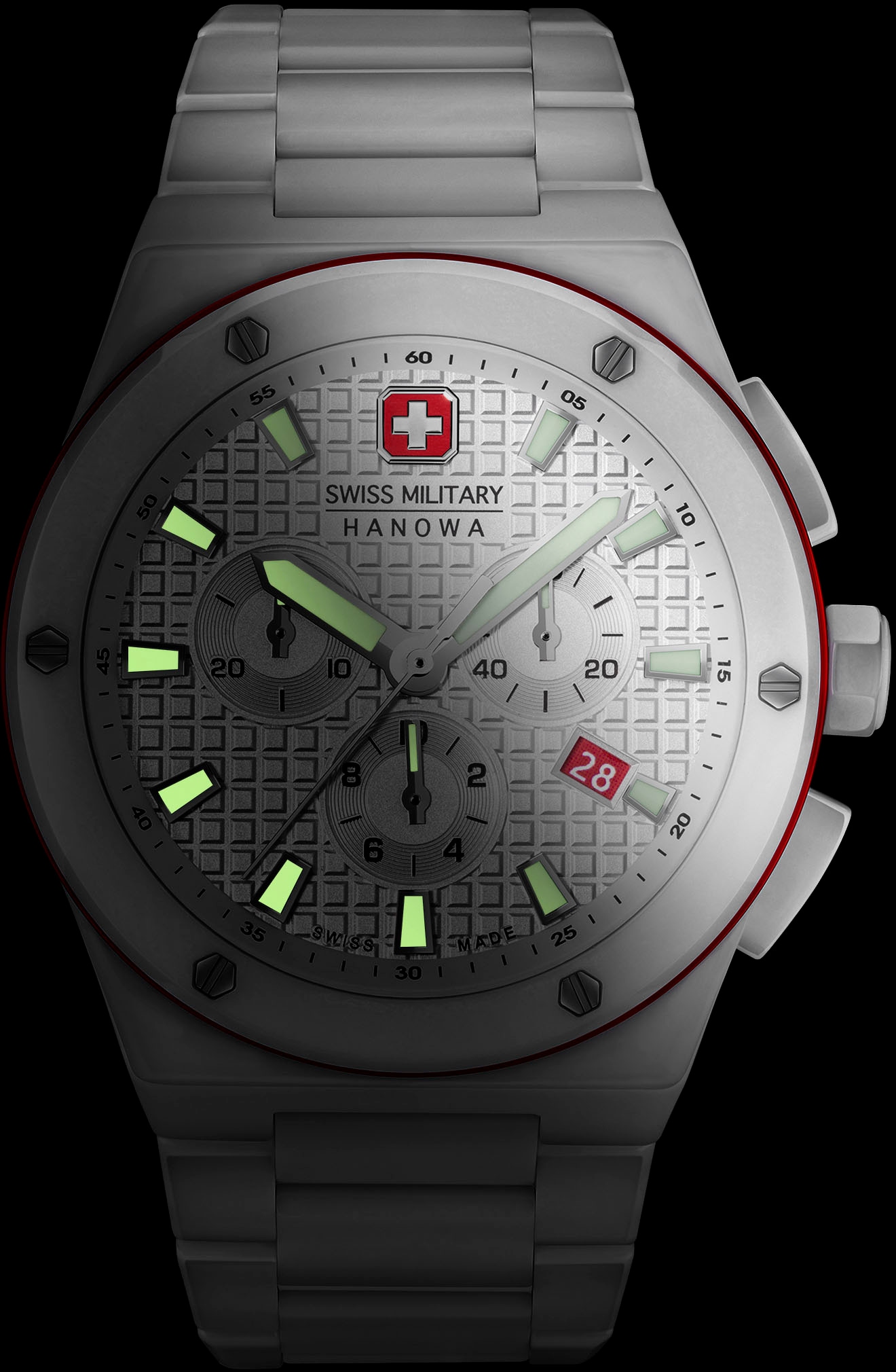 Swiss Military Hanowa Chronograph »SIDEWINDER CERAMIC, SMWGI0002284«, Quarzuhr, Armbanduhr, Herrenuhr, Schweizer Uhr, Keramik, Datum