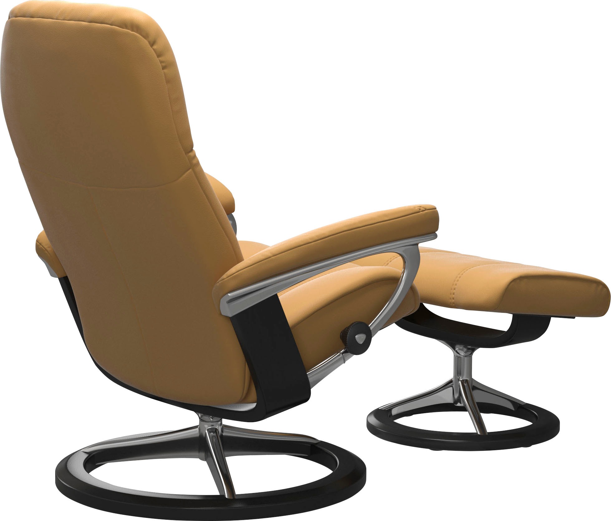 Stressless® Relaxsessel »Consul«, (Set, Relaxsessel mit Hocker), mit Hocker, mit Signature Base, Größe S, Gestell Schwarz