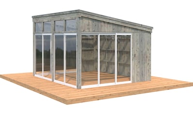 Palmako Holzpavillon »Nova«, mit Doppelstegplatten, BxT: 432x376 cm, grau kaufen
