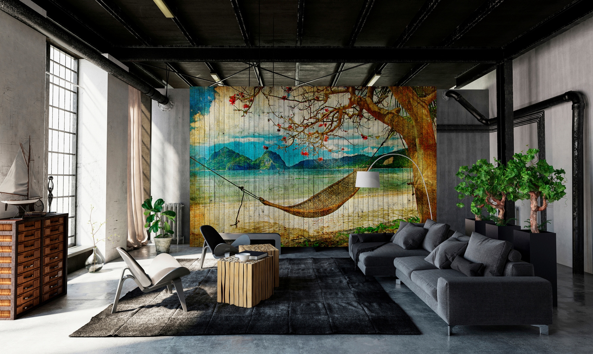 living walls Fototapete »Walls by Patel Tahiti 2«, Vlies, Wand, Schräge