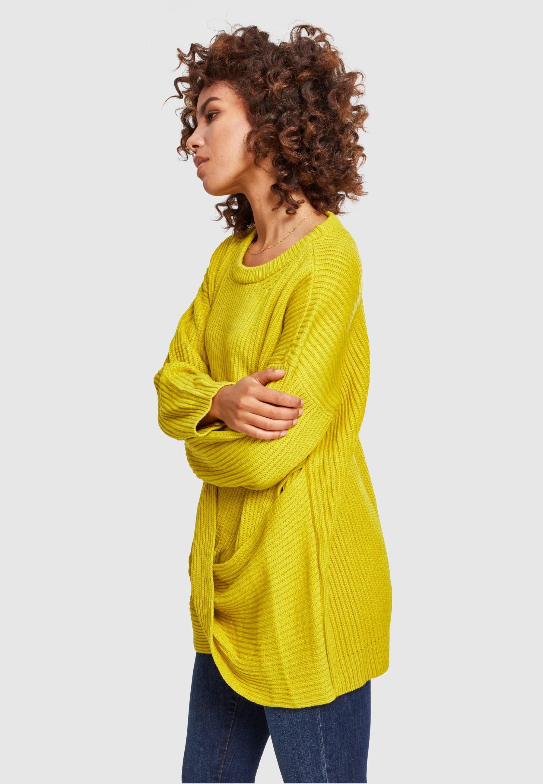 URBAN CLASSICS Rundhalspullover »Urban Classics Damen Ladies Wrapped Sweater«, (1 tlg.)