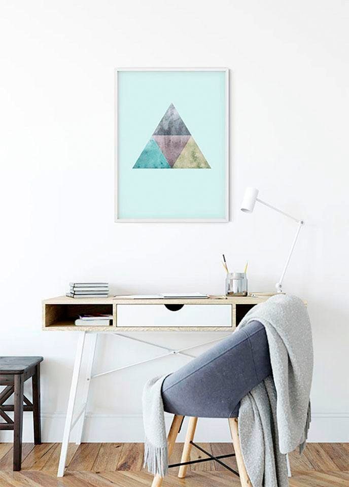 Komar Bild »Triangles Top Blue«, Formen-Kunst, (1 St.), Wandbild zur Dekoration - ohne Rahmen