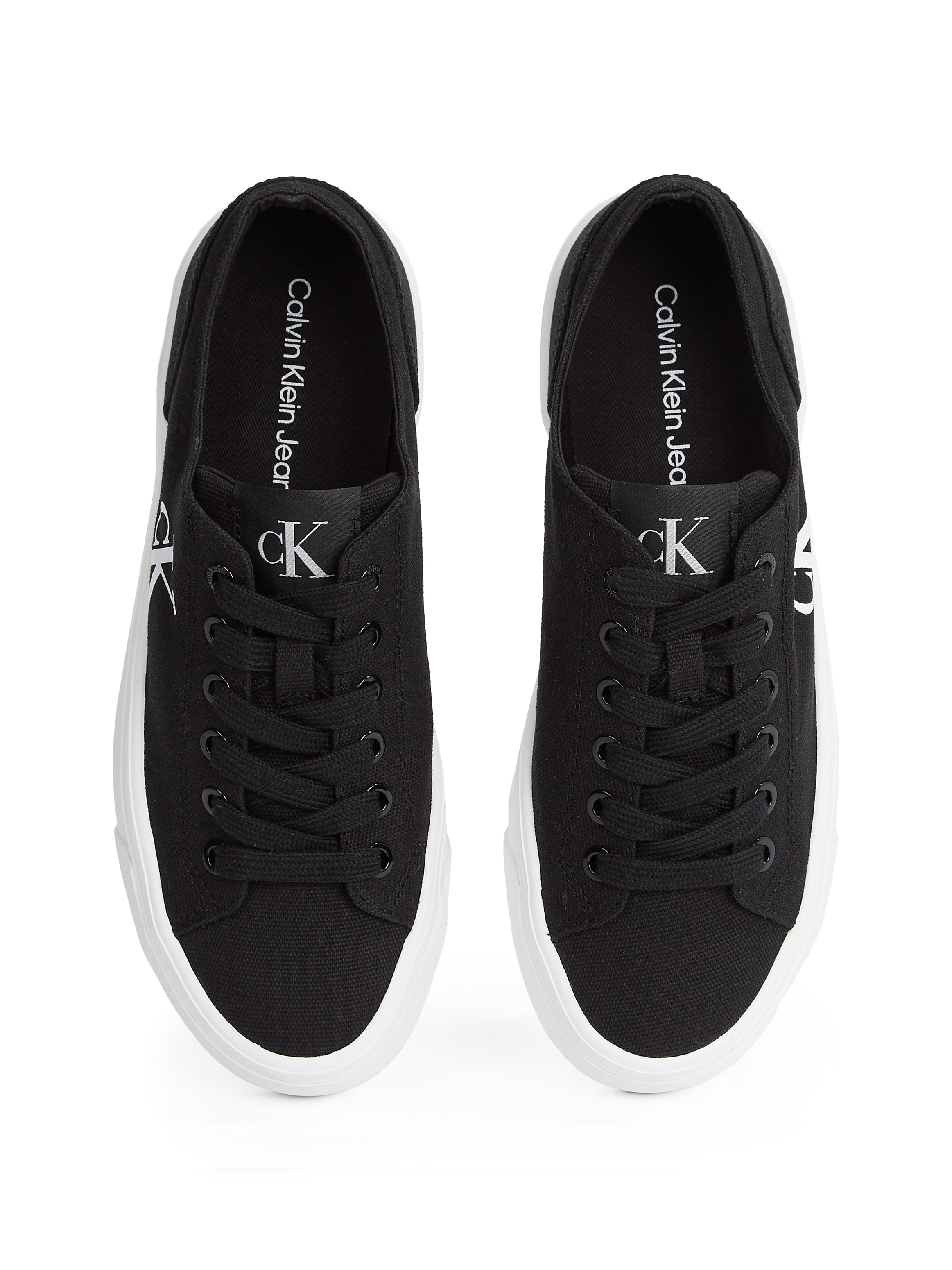 Calvin Klein Jeans Plateausneaker »VULC FLATFORM LOW CV MG«, Schnürschuh, Freizeitschuh, Halbschuh mit seitlichem Logo