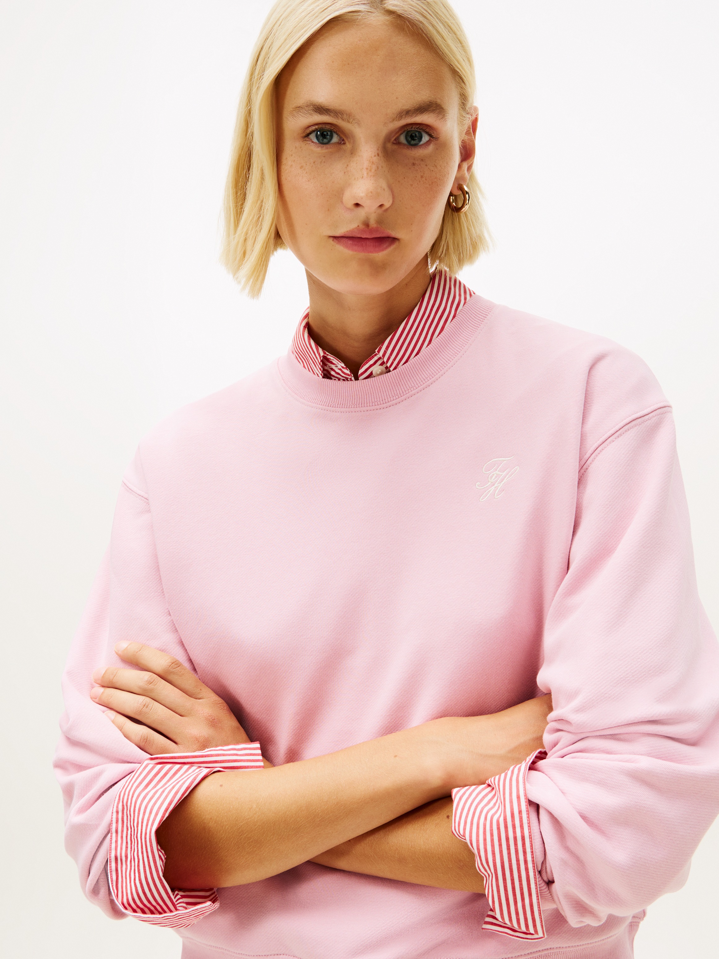 Tommy Hilfiger Sweatshirt "TH SCRIPT REG TERRY SWTSHRT", Baumwollmischung, günstig online kaufen