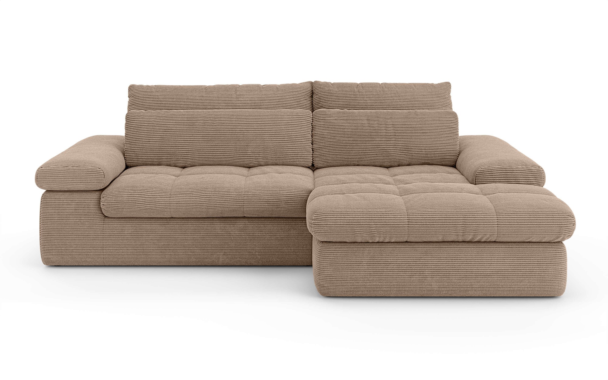 Home affaire Ecksofa "ALVERIE mit Recamiere, moderne Steppung, Maße: B/T/H günstig online kaufen
