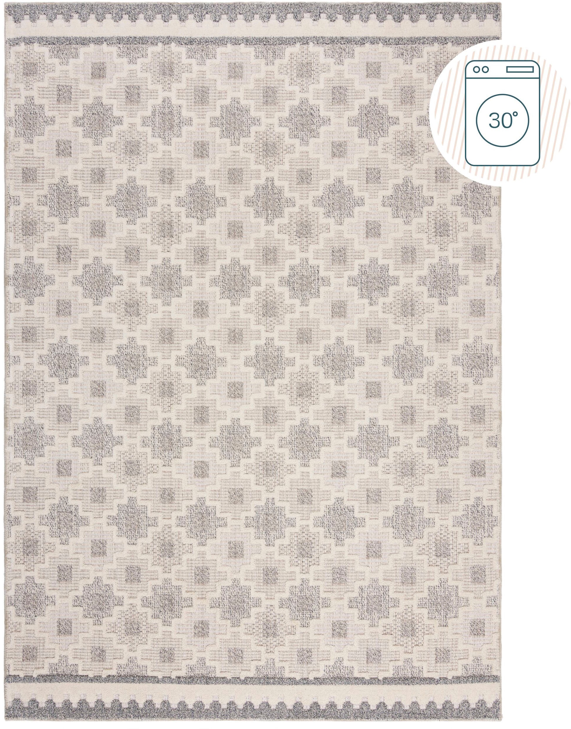FLAIR RUGS Teppich "Graysen" rechteckig 4 Höhe Waschbarer Geometrischer Tep günstig online kaufen
