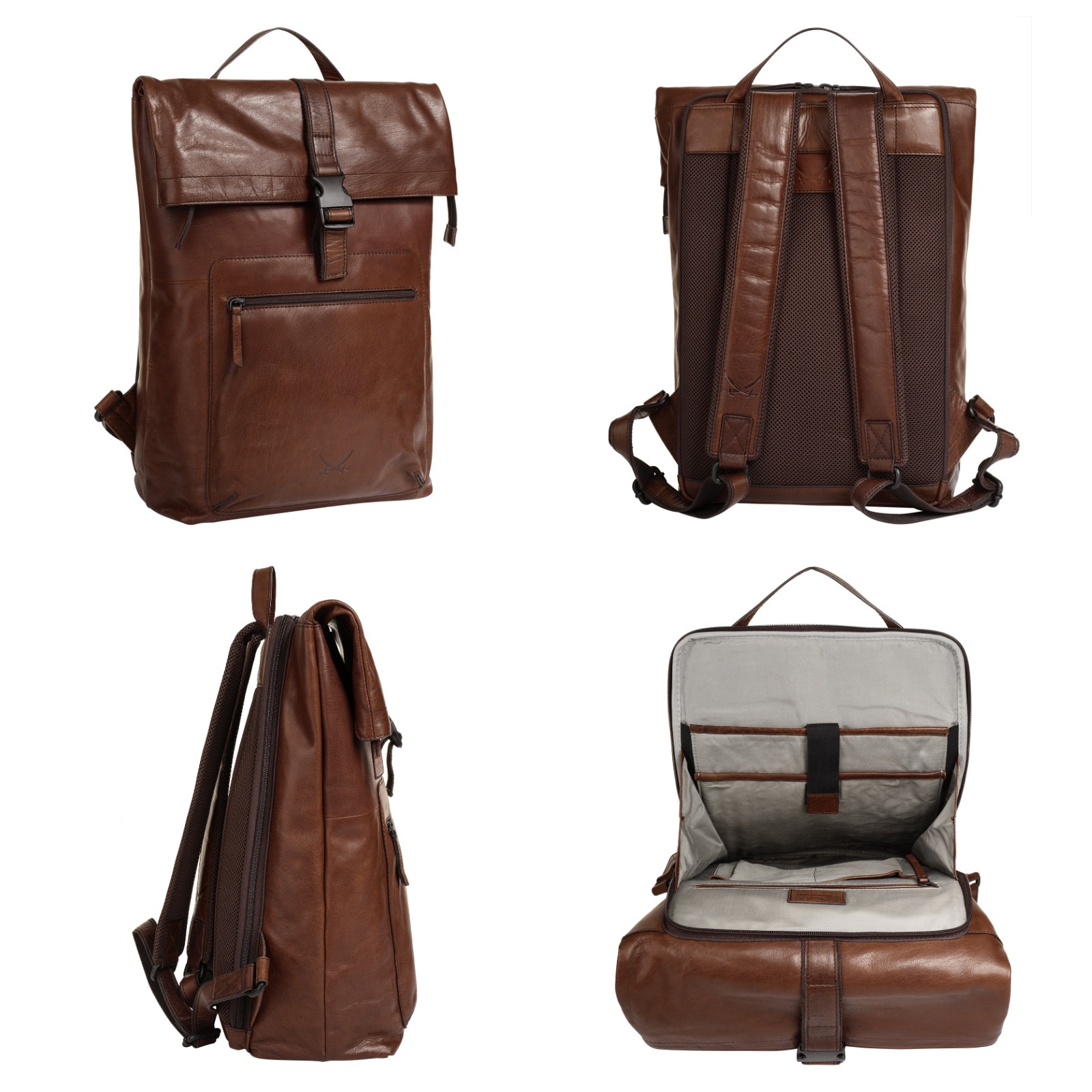 Sansibar Laptoprucksack, echt Leder