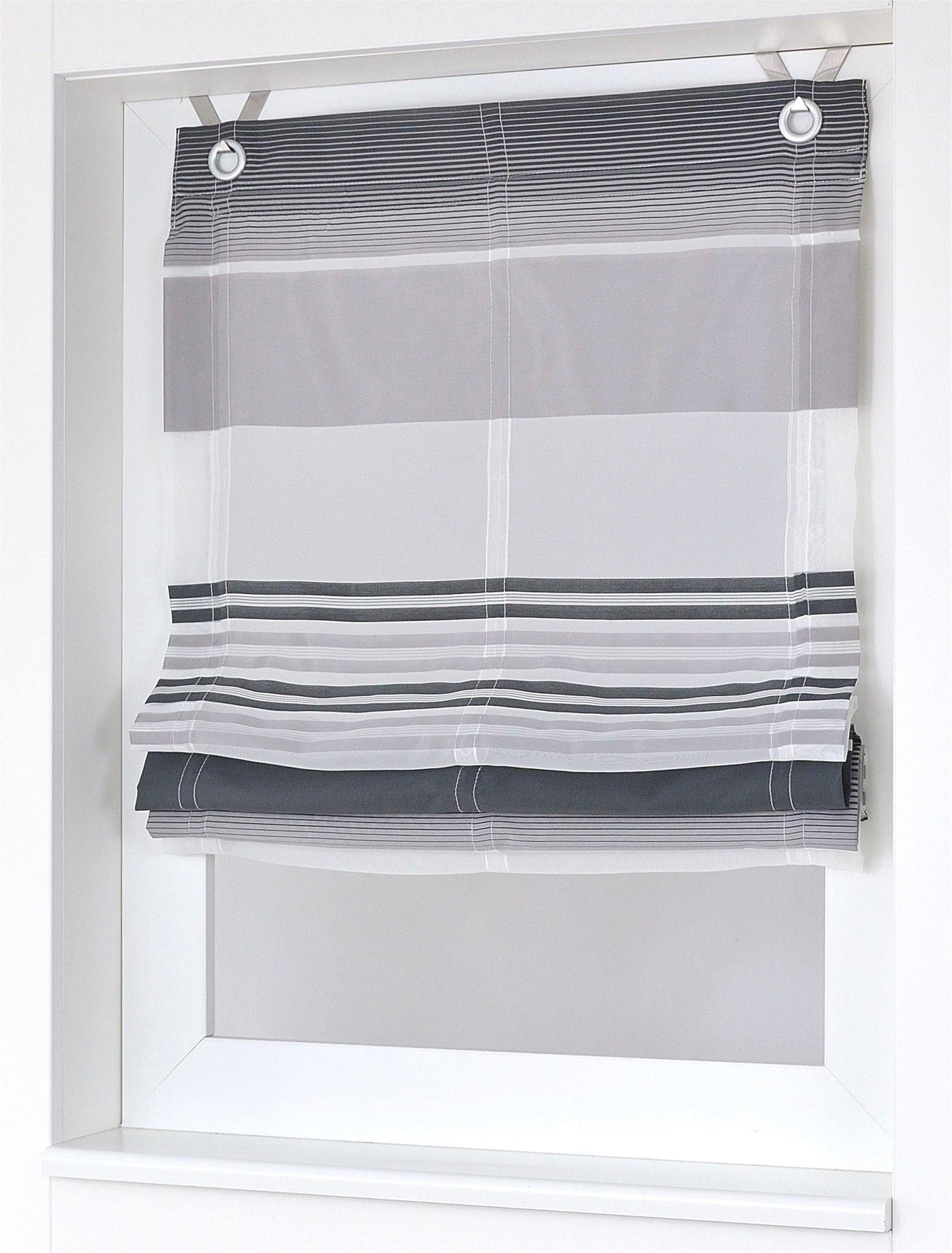 Kutti Raffrollo "Jamaica" mit Hakenaufhängung ohne Bohren freihängend halbt günstig online kaufen