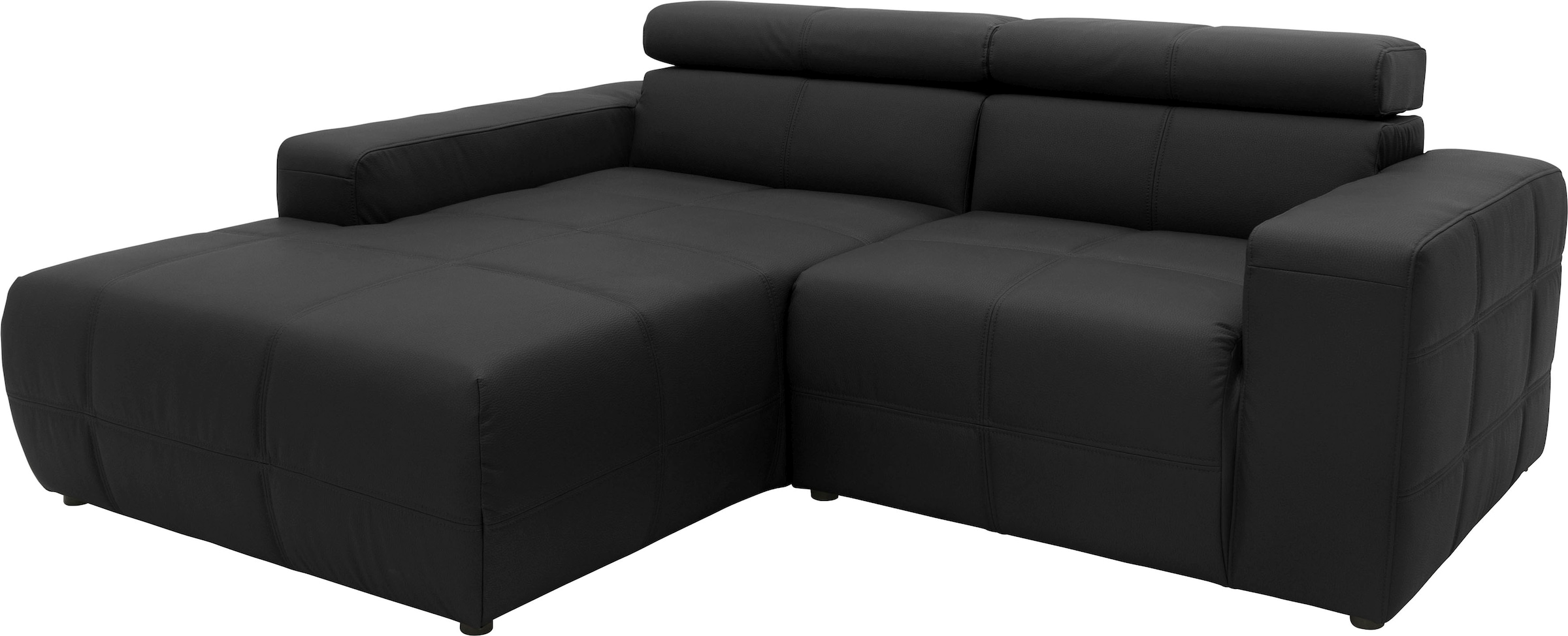 DOMO collection Ecksofa »Brandon Sitzbelastung 140 kg, kleine Ausführung B/T/H: 214/100/80 cm«, Mit Kopfteilverstellung, auch in Leder und Cord, L-Form
