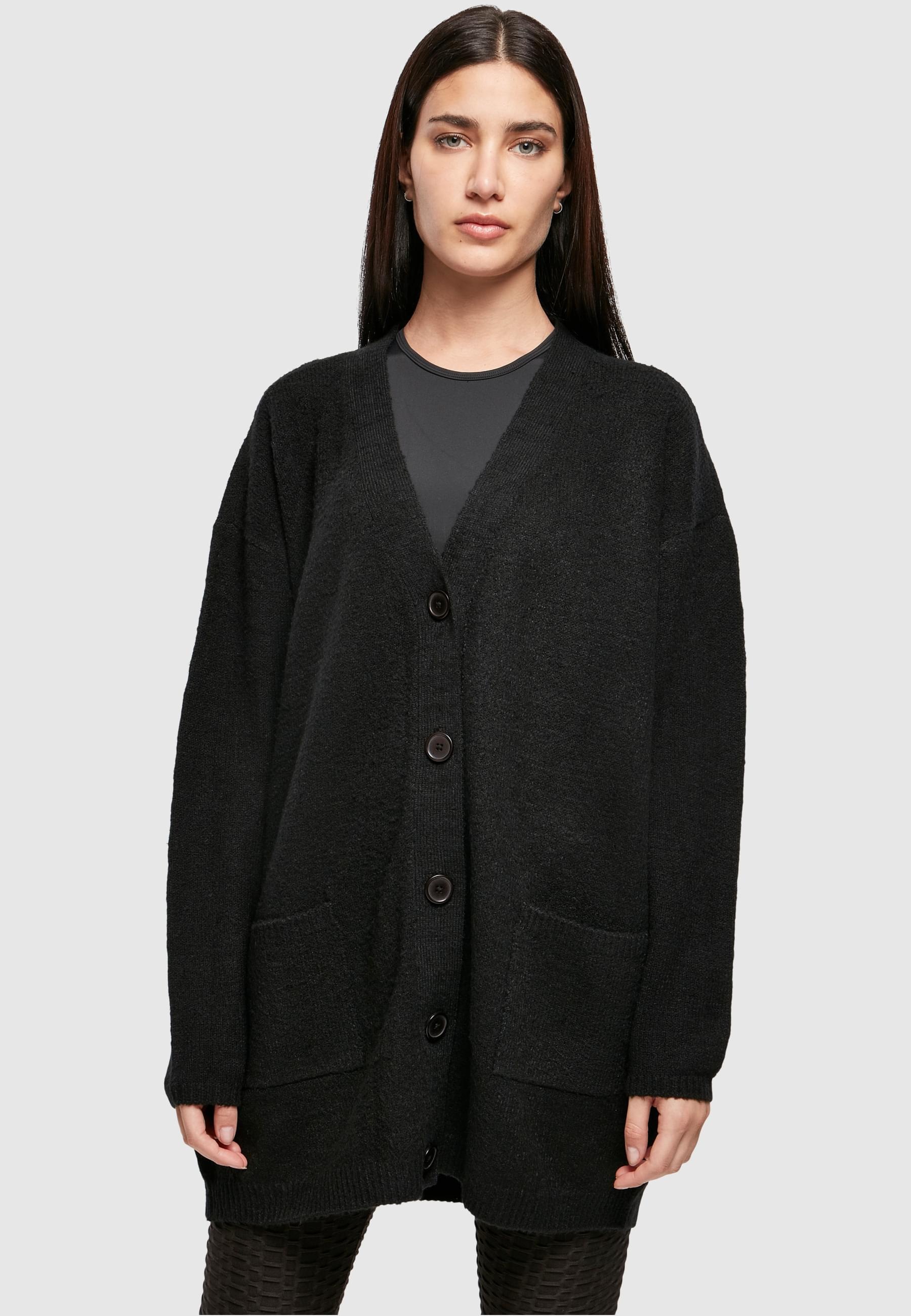 URBAN CLASSICS Strickjacke »Urban Classics Damen Ladies Chunky Fluffy Knit Cardigan«