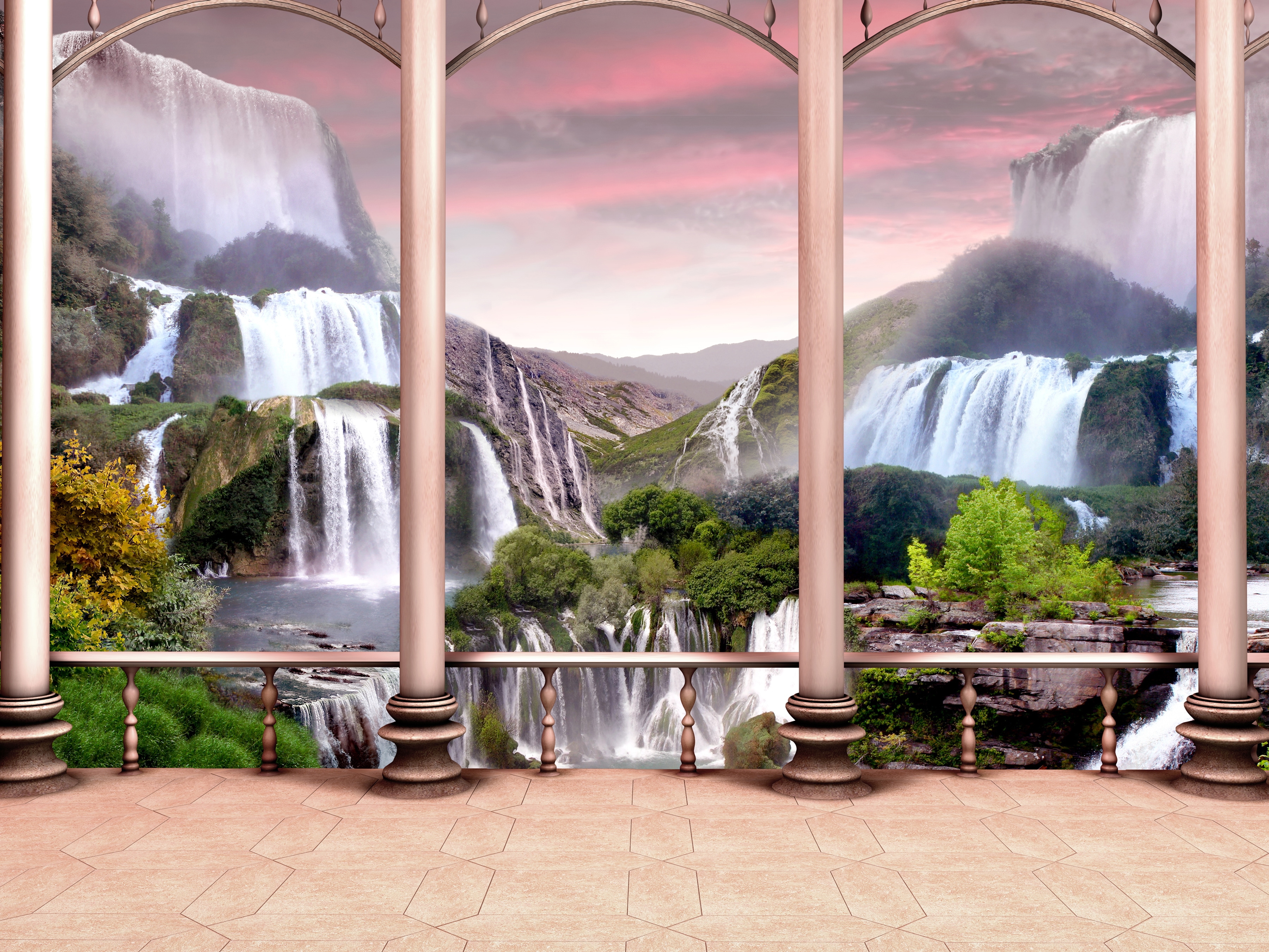 Papermoon Fototapete "Waterfall Design" glatt