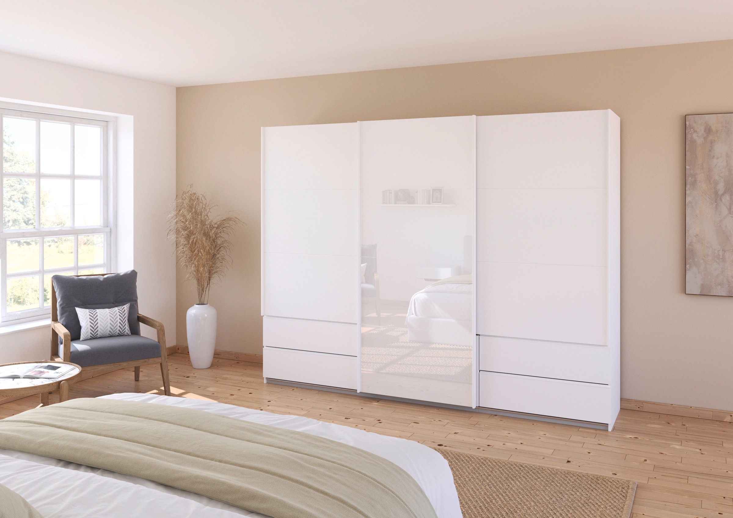 rauch Schwebetürenschrank "Kleiderschrank Schrank Garderobe ELARA Glastür/G günstig online kaufen