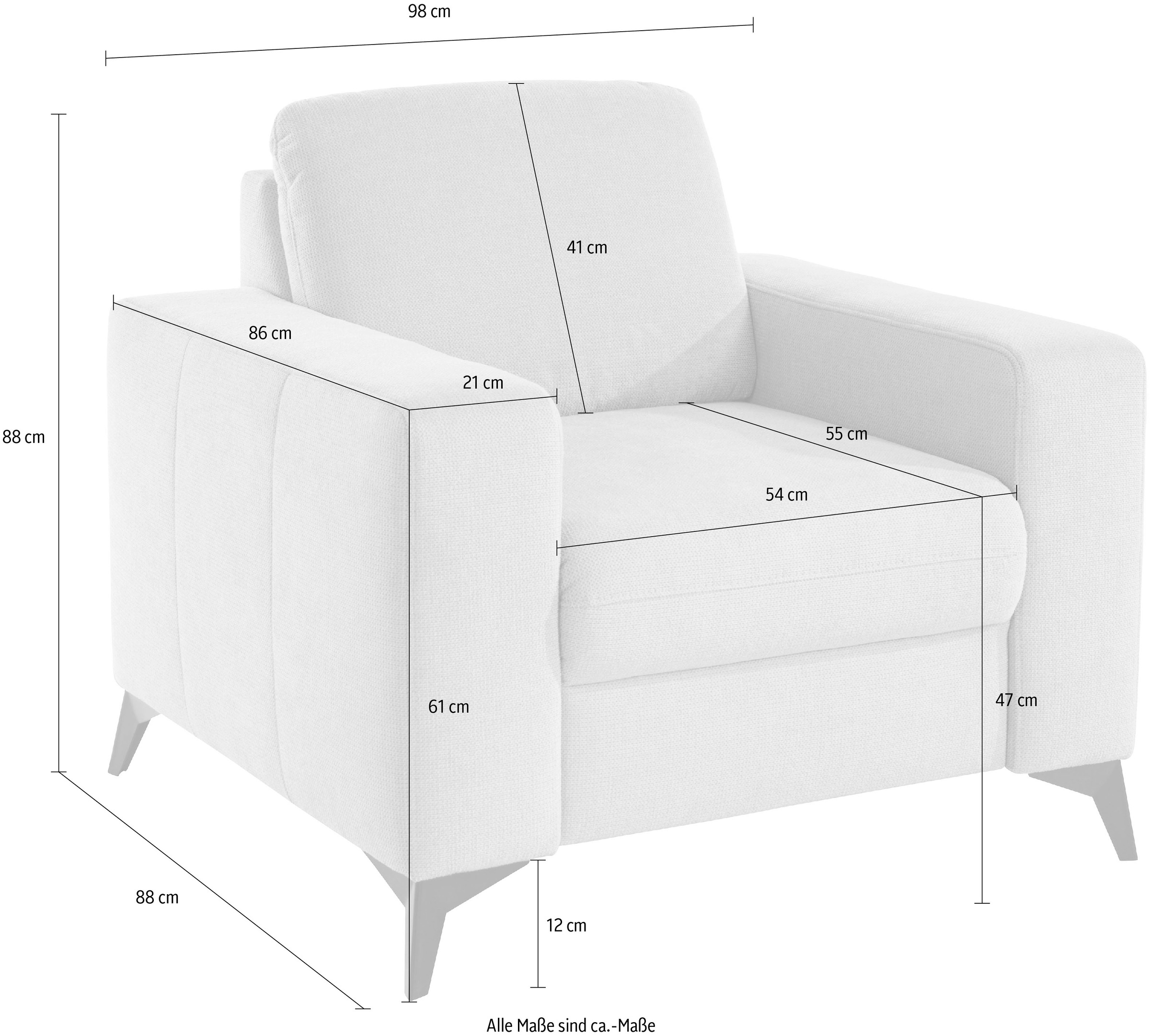 Places of Style Sessel »Lolland«, passend zur Serie "Lolland", wahlweise mit feucht abwischbarem Bezug