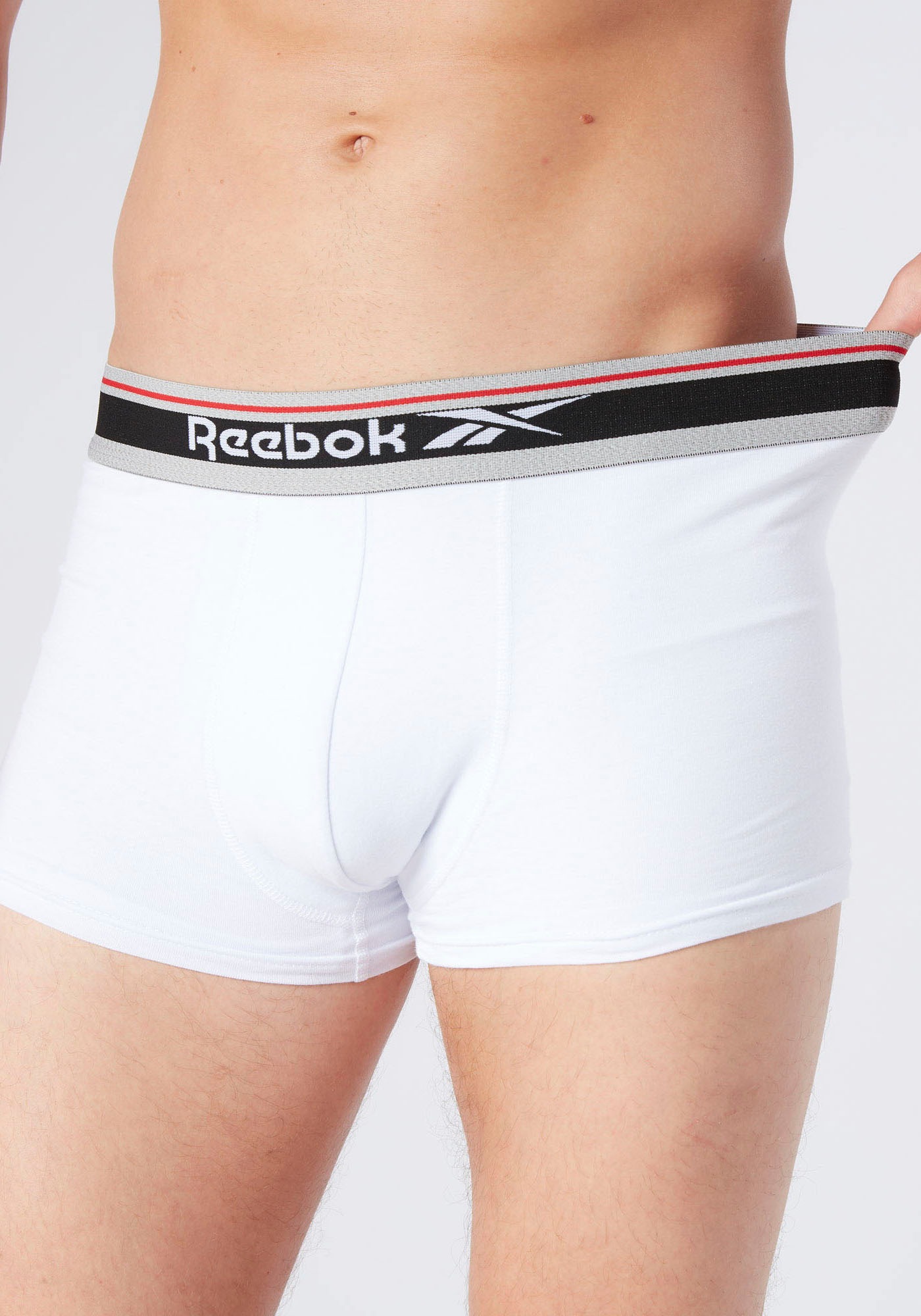 Thumbnail - Reebok Boxer "JAY" 5er Pack, basic, bequem, weich, mit Logo, breiter Bund, Baumwollmix