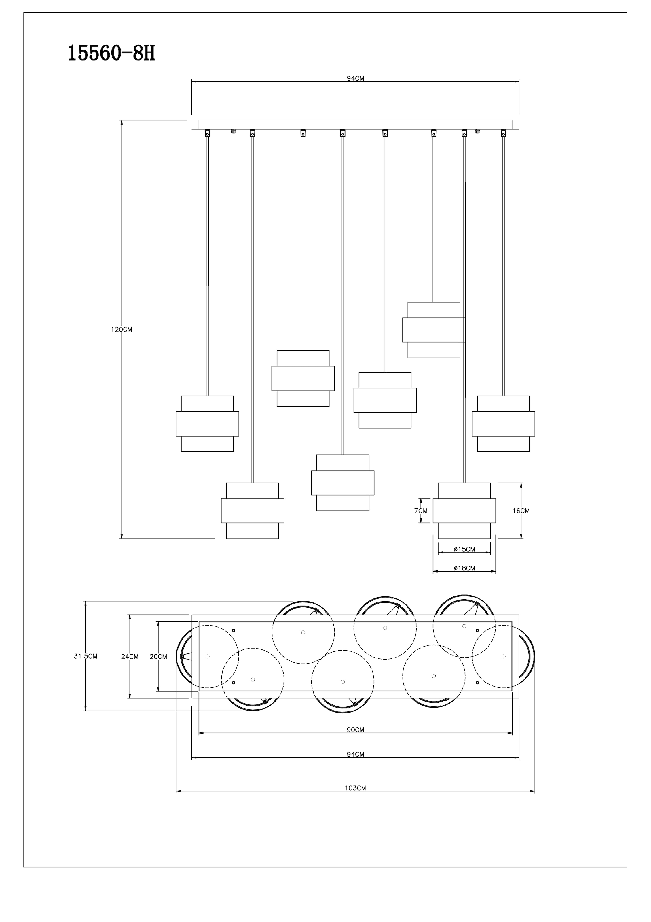 GLOBO LIGHTING Hängeleuchte »MILLEY« E27 1 Stk. Hängelampe/Pendelleuchte/Esszimmer/Wohnzimmer/Esstisch