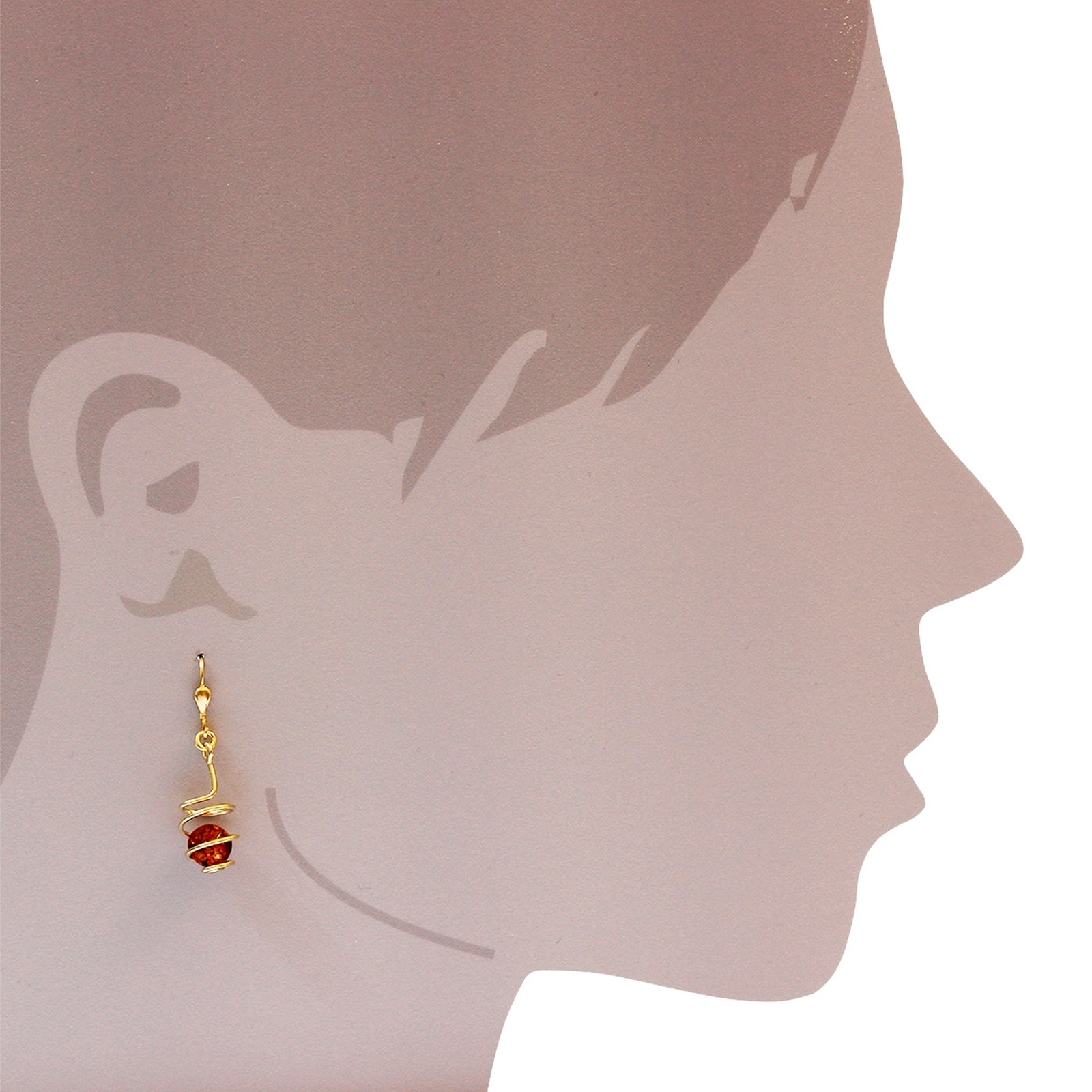 OSTSEE-SCHMUCK Paar Ohrhänger »- Spirale - Gold 333/000 - Bernstein«