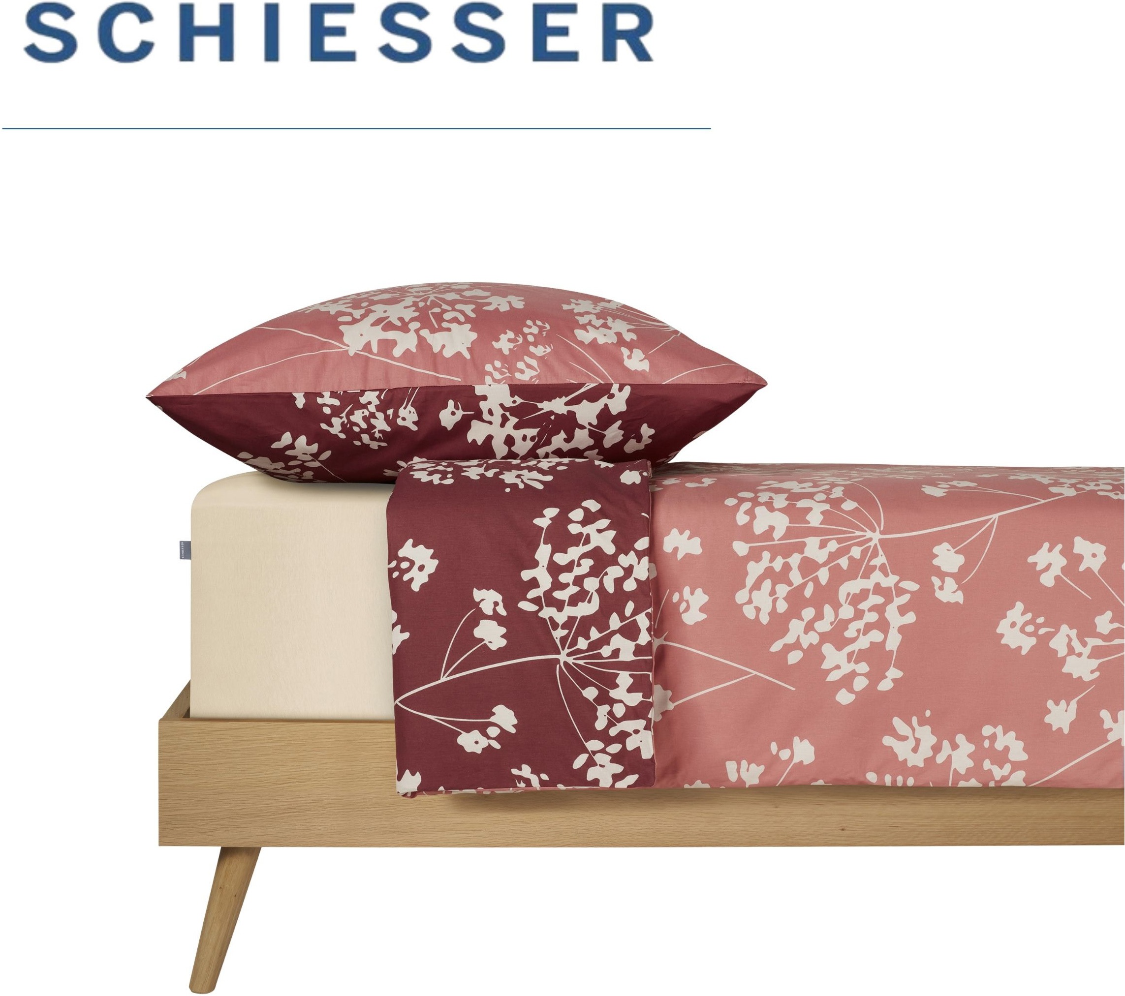 Schiesser Wendebettwäsche »Alyssa aus weicher Baumwolle mit feinen Blüten bedruckt« 2 Stk. OEKO-TEX® MADE IN GREEN