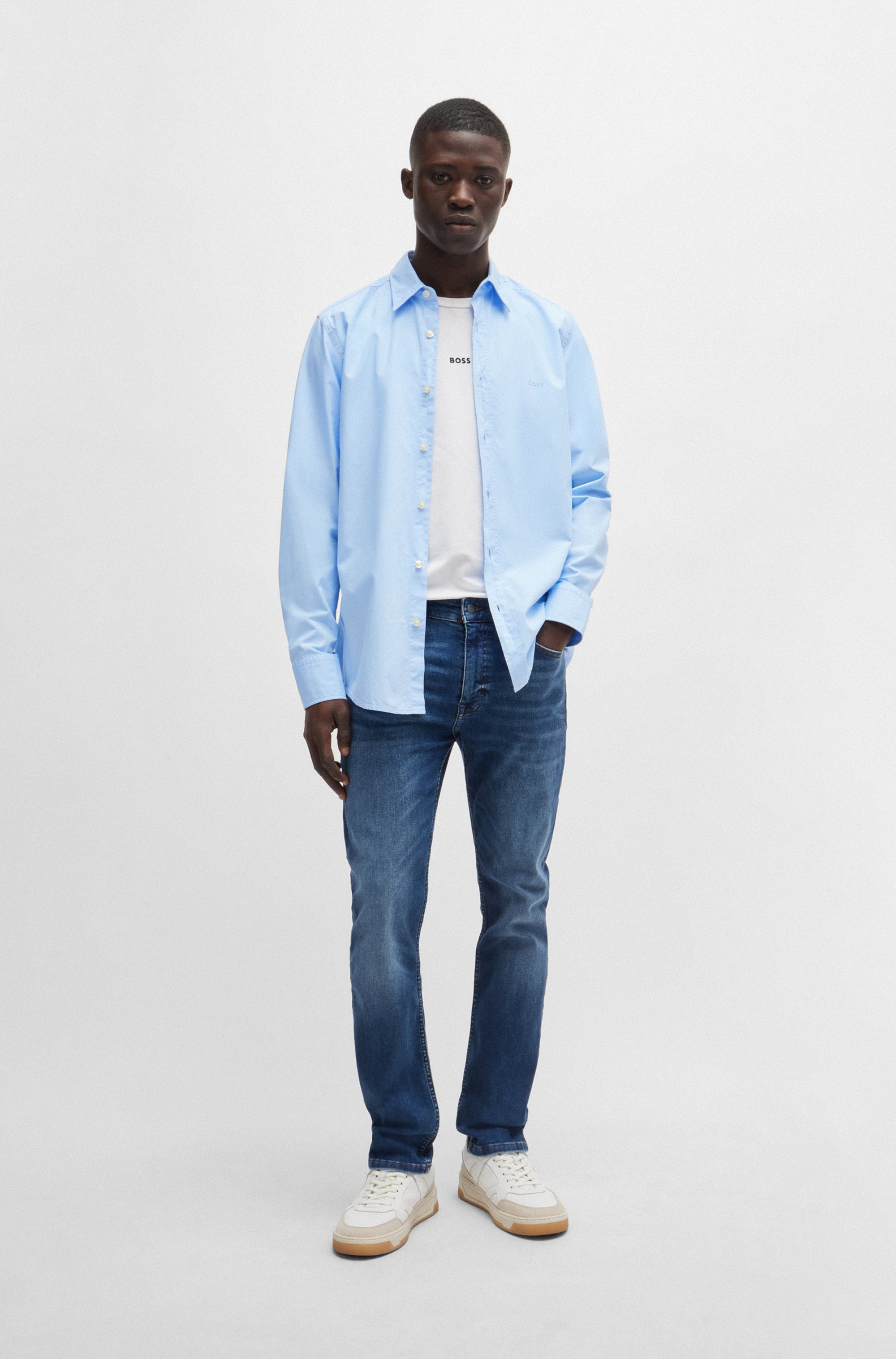 BOSS ORANGE Langarmhemd »Relegant_6_M«, mit BOSS Stickerei