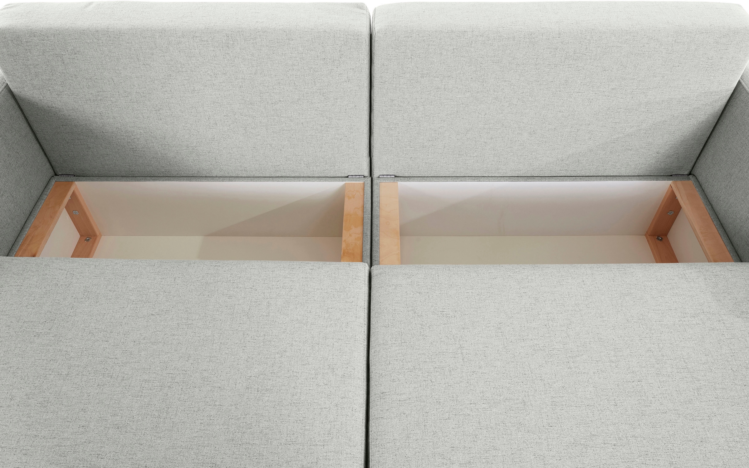 INOSIGN Kampinė sofa »Marva 3 dalių L-Form« beide Armlehnelemente išskleidžiamas dėl miegojimo funkcija su Dėžutė patalynei