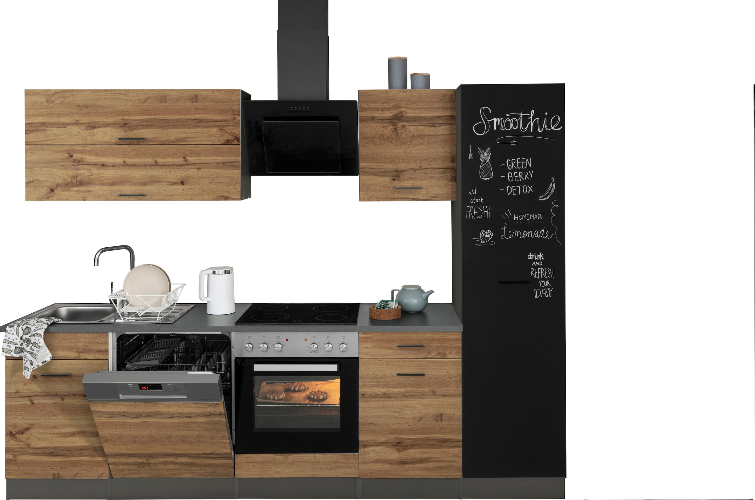 Küchenzeile »Trier«, mit E-Geräten, Breite 270 cm