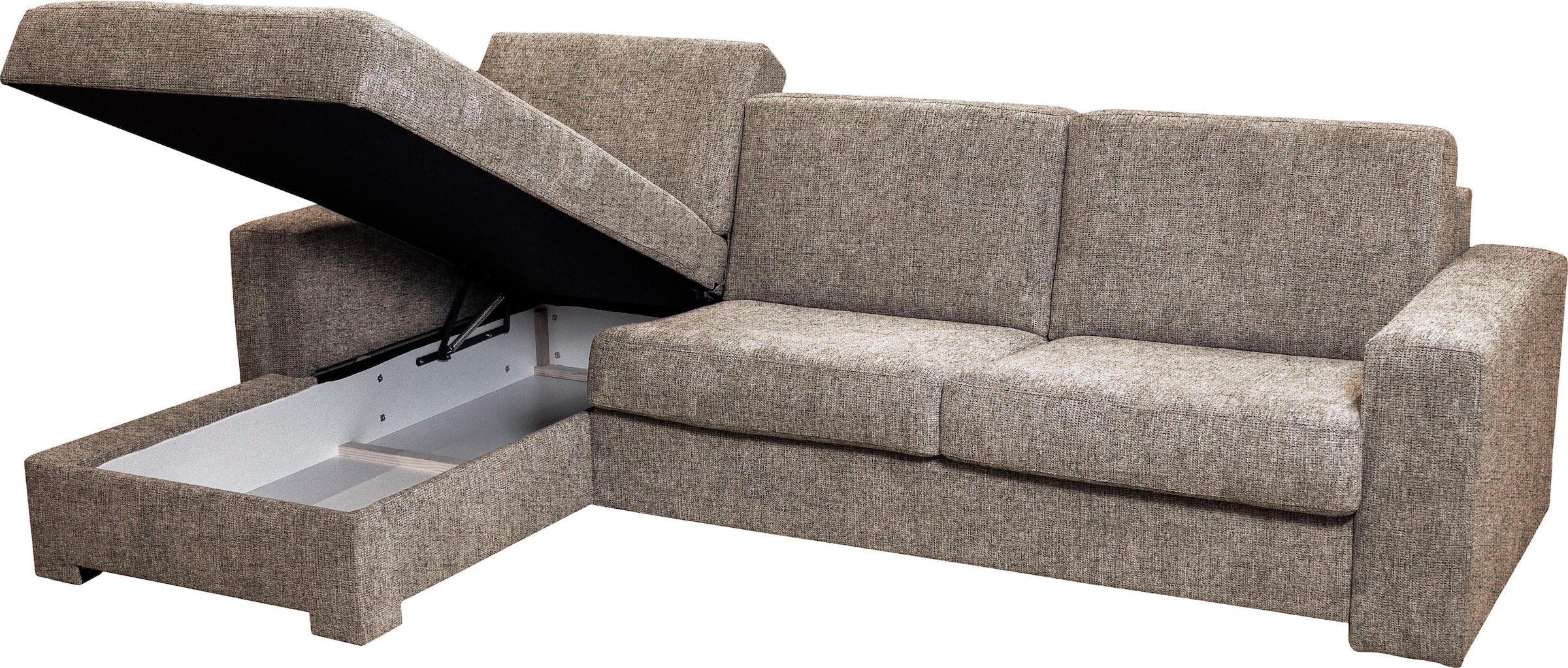 Home affaire Ecksofa »Roma "M" Matratzenhöhe 14 cm, Dauerschlaffunktion, mit Unterfederung,«, Liegemaße ca 143x198 cm, L-Form