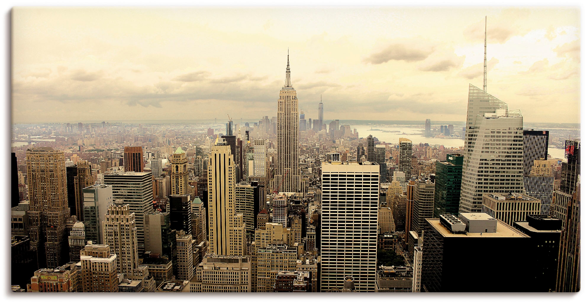 Artland Leinwandbild "Skyline Manhattan - New York" Amerika 1 Stk. tlg. als günstig online kaufen
