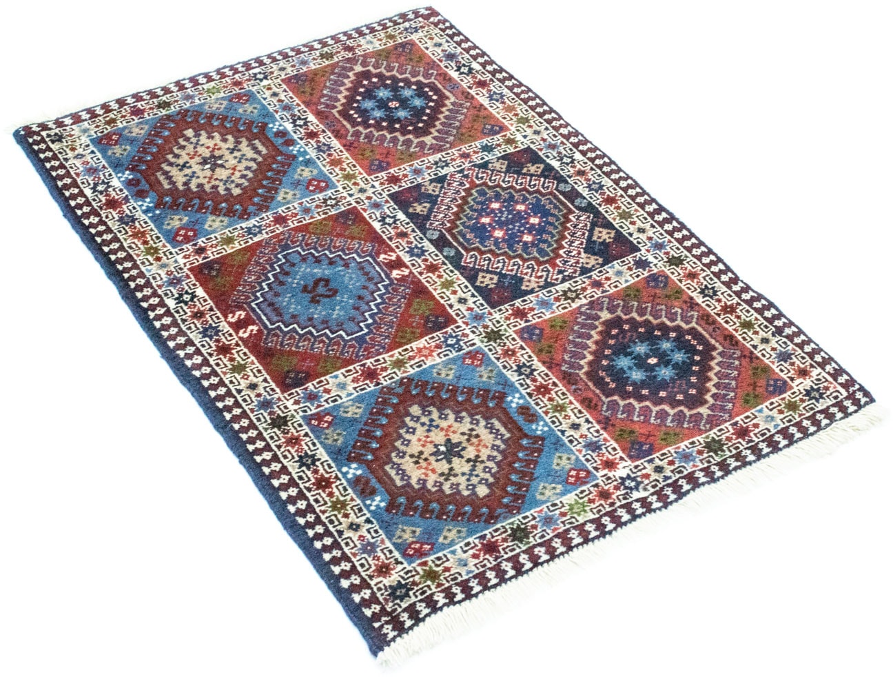 morgenland Wollteppich »Yalameh Teppich handgeknüpft mehrfarbig«, rechteckig, handgeknüpft