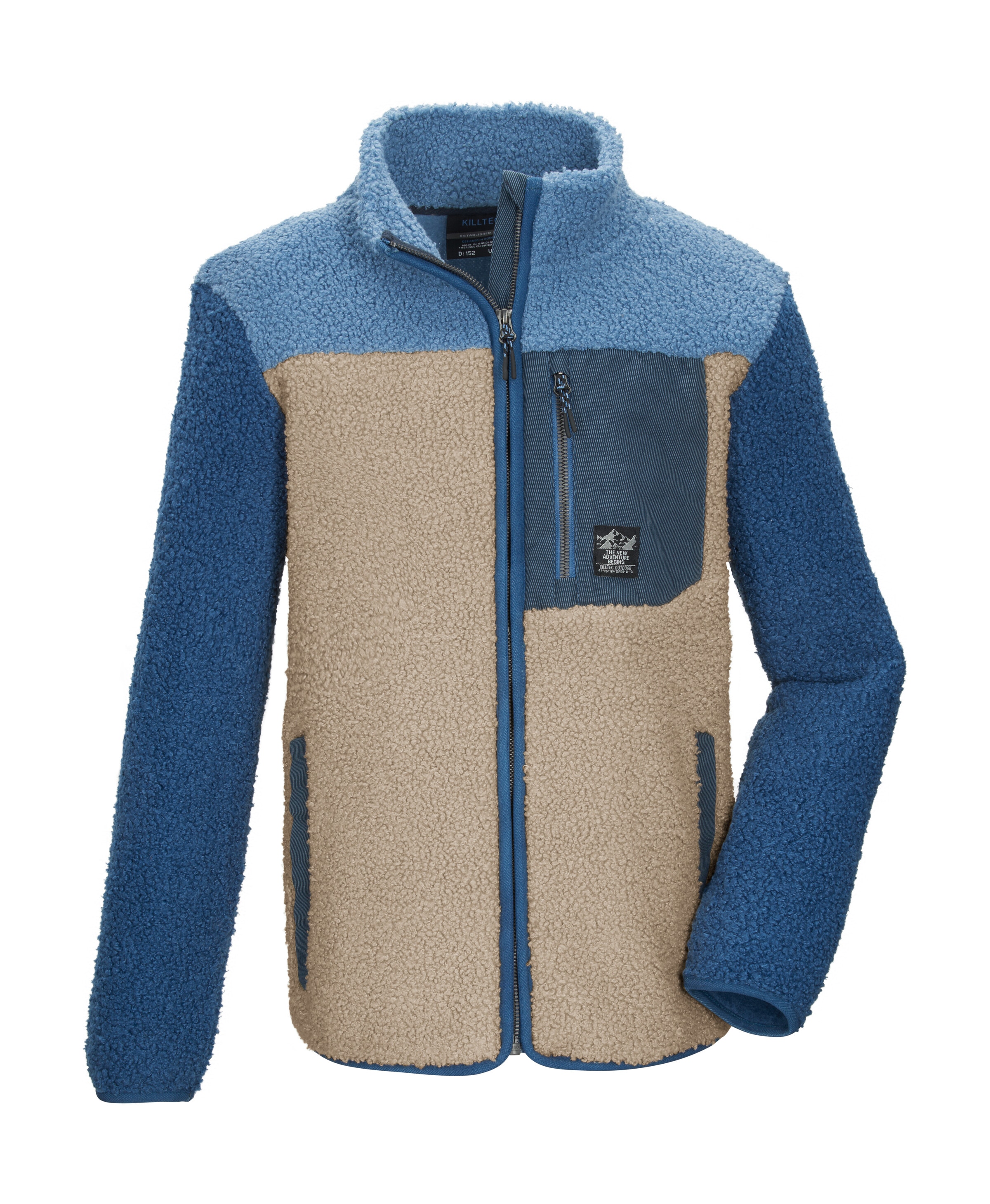 Killtec Fleecejacke "KOW 143 BYS FLC JCKT" Weiche Sherpa Fleecejacke, Kinnschutz, elastische Bündchen