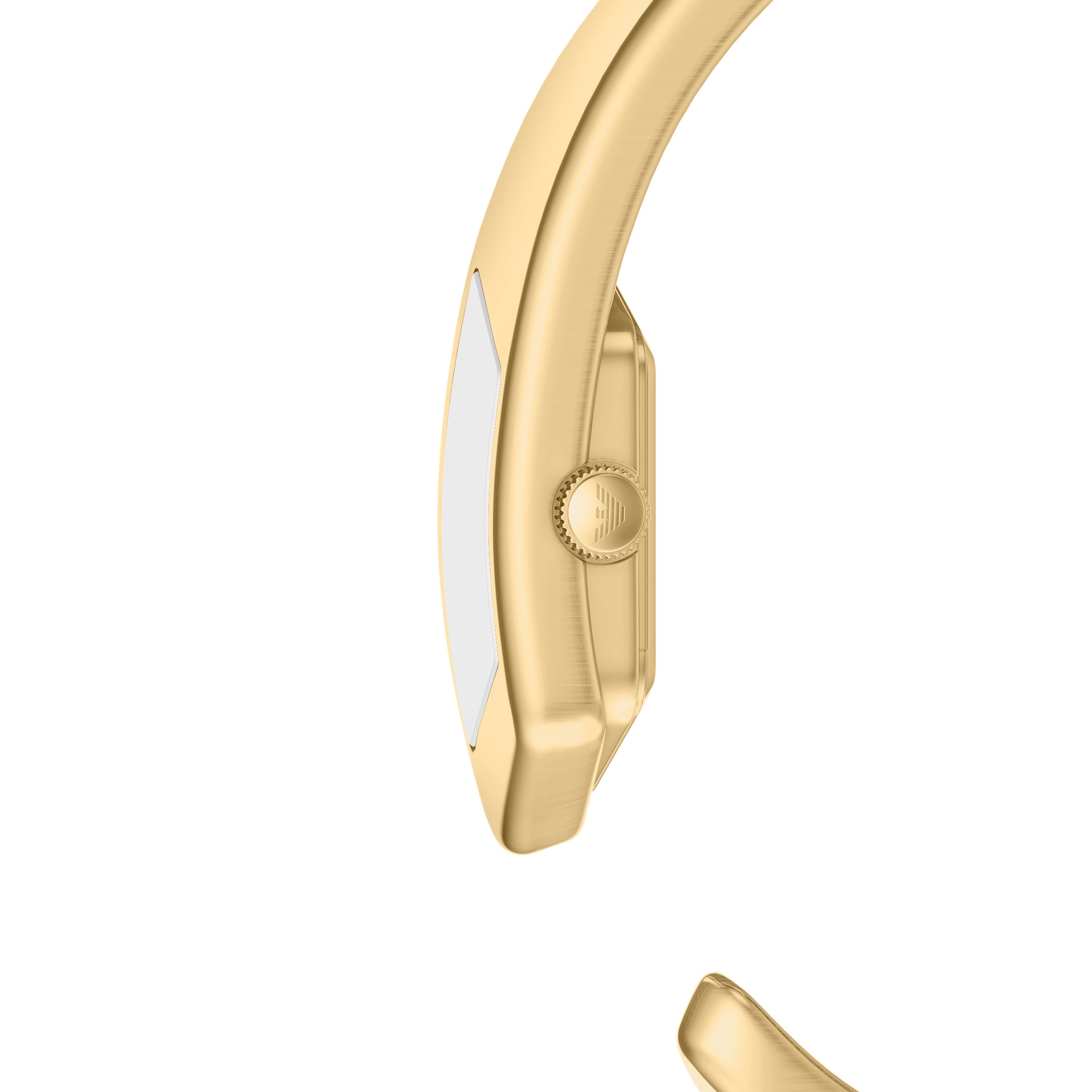 Emporio Armani Quarzuhr Armbanduhr, Edelstahlarmband, analog, Glassteine