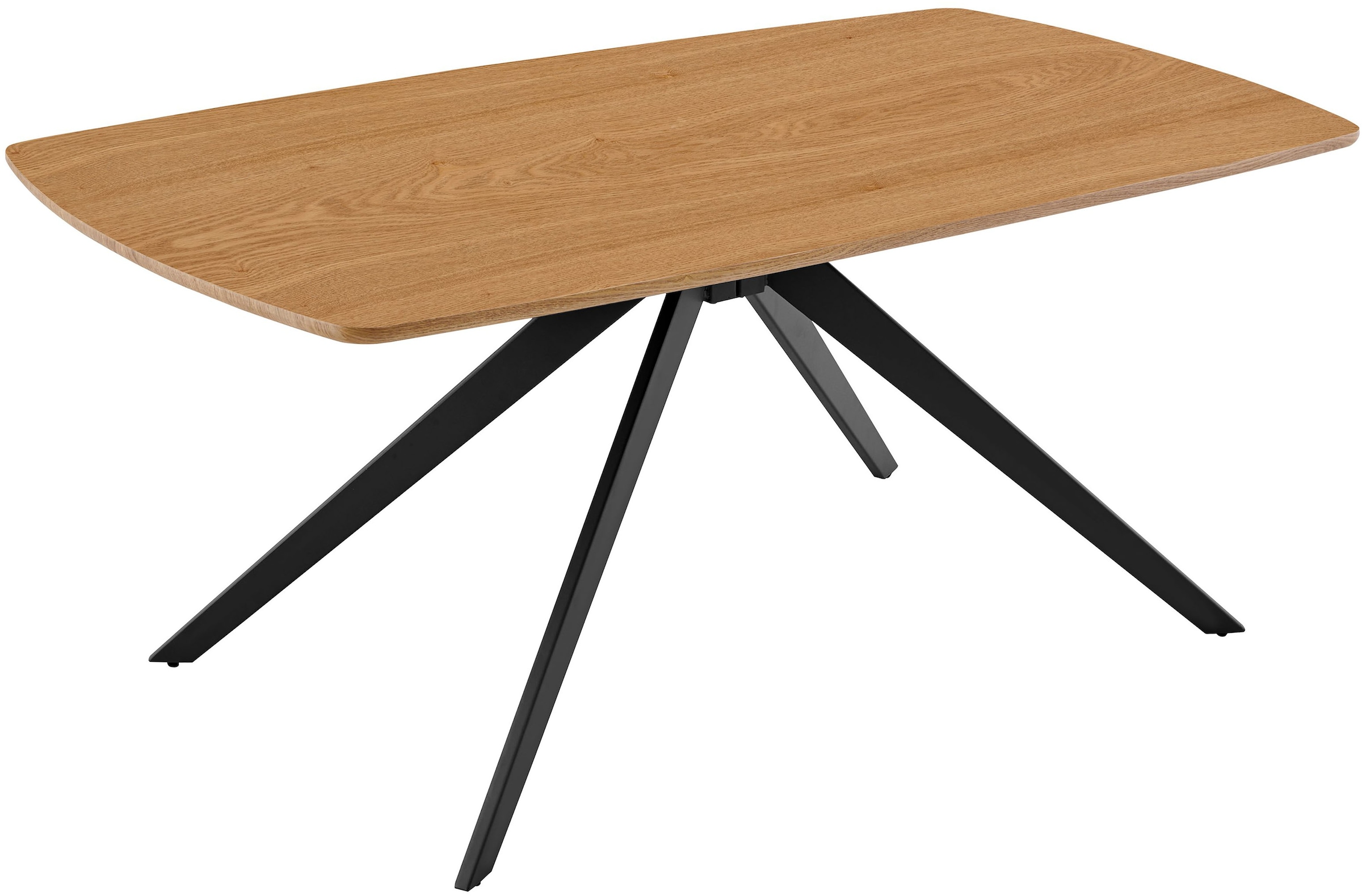 Esstisch BYLIVING, B:160cm H:75cm T:90cmeiche natur, eiche natur, Tische, "JASON", Tischplatte Eiche natur, bis 100 kg, Spinnenfußgestell, 6