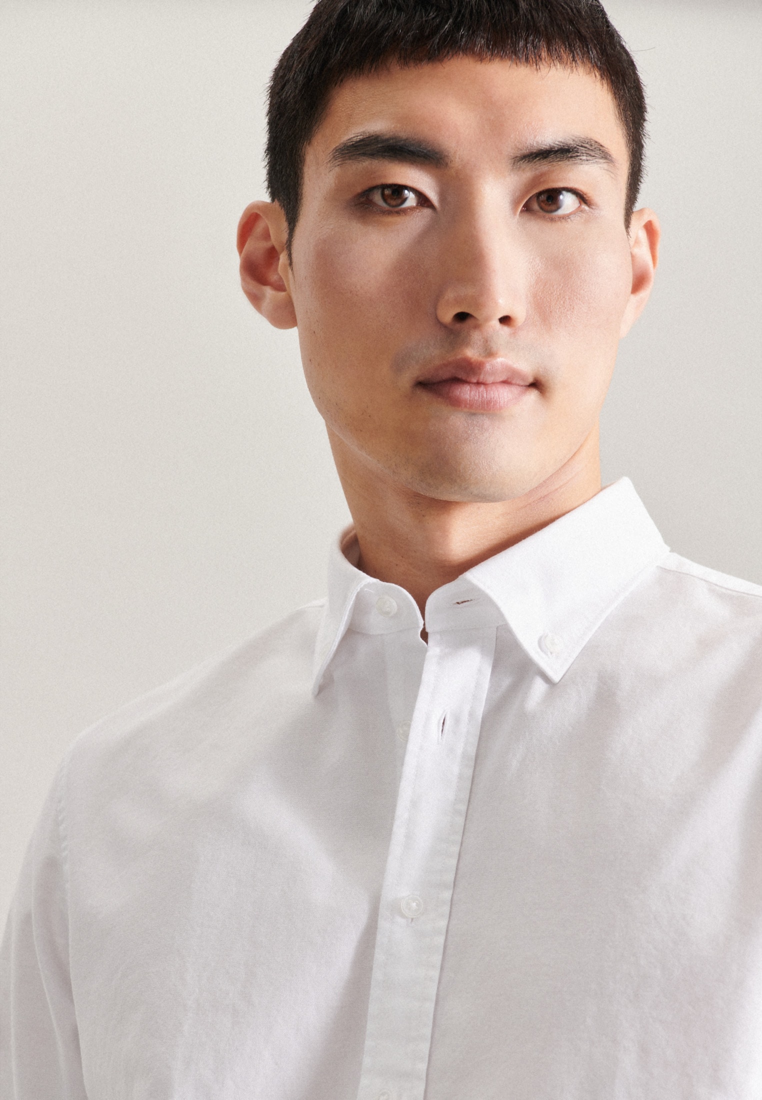 seidensticker Businesshemd »Shaped«, Shaped Langarm Button-Down-Kragen Uni