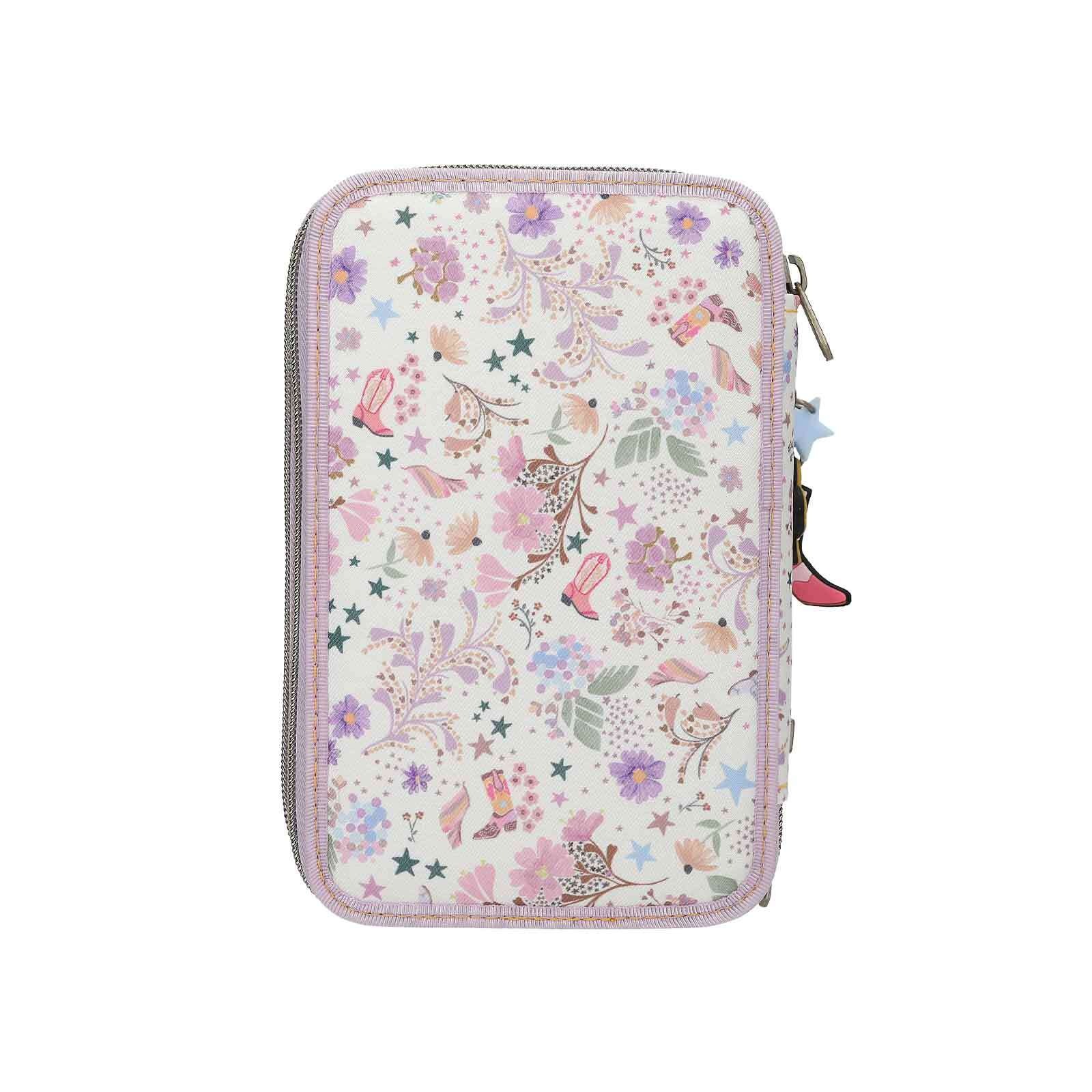 Depesche Buntstift »3-Fach Federtasche COWGIRL TOPModel 7,5 x 13 x 20 cm creme«