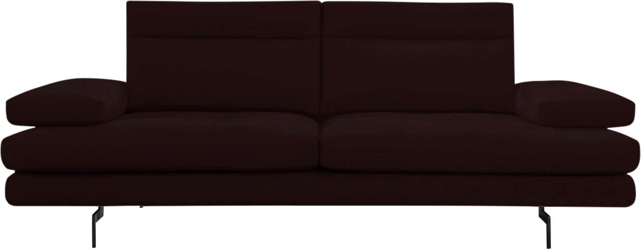 CALIA ITALIA 3-Sitzer »Toby Wing, Designsofa, hochwertige Verarbeitungsdetails, bequem«, inkl. Sitztiefenverstellung und Armteilfunktion, Füße in Schwarz matt