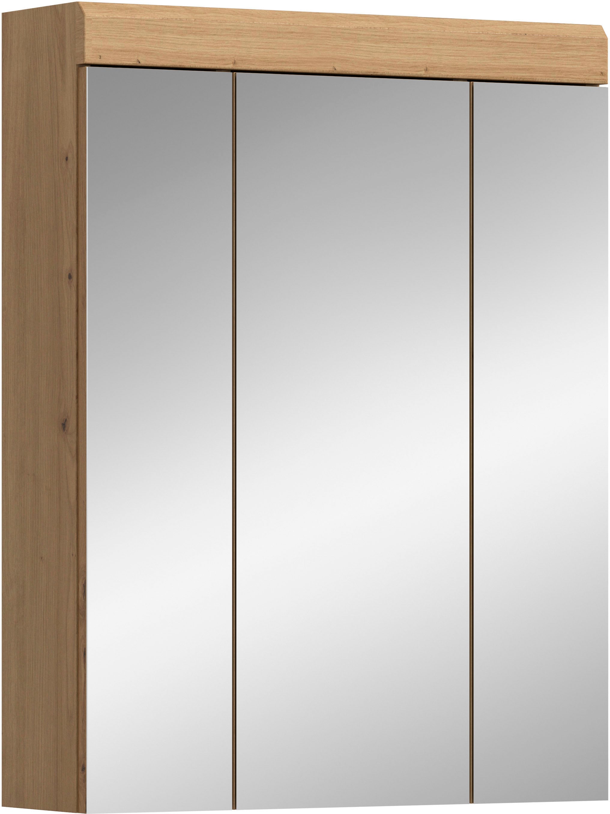 welltime Spiegelschrank "SIENA, Breite 60cm, 3 Spiegeltüren, 9 Fächer, 6 Einlegeböden" TOPSELLER, in verschiedenen Farben erhältlich, Badmöbel, Badschrank, Schrank, Bad