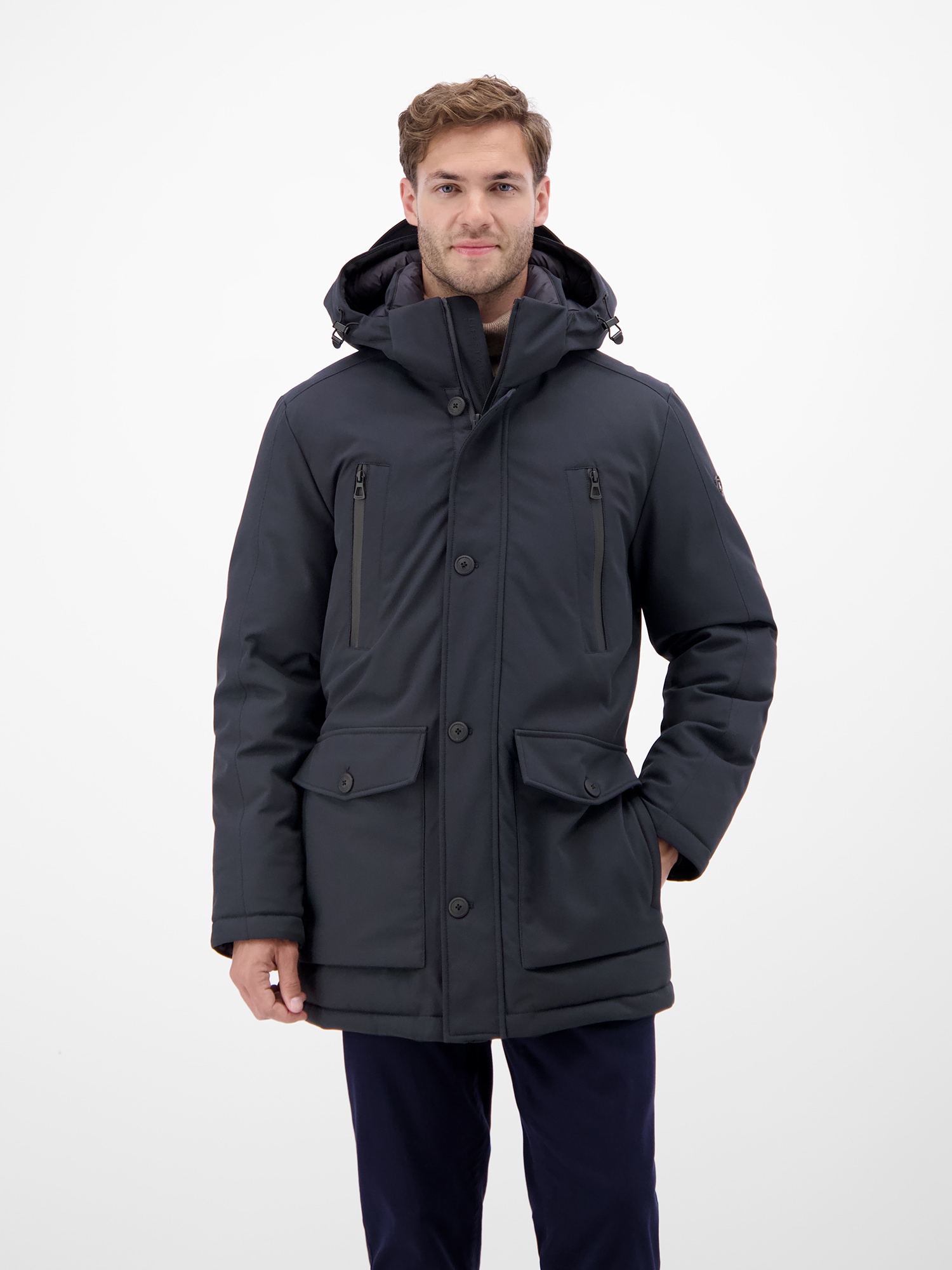 LERROS Steppjacke "LERROS Herren-Parka in Twillstruktur", mit Kapuze, Wasse günstig online kaufen