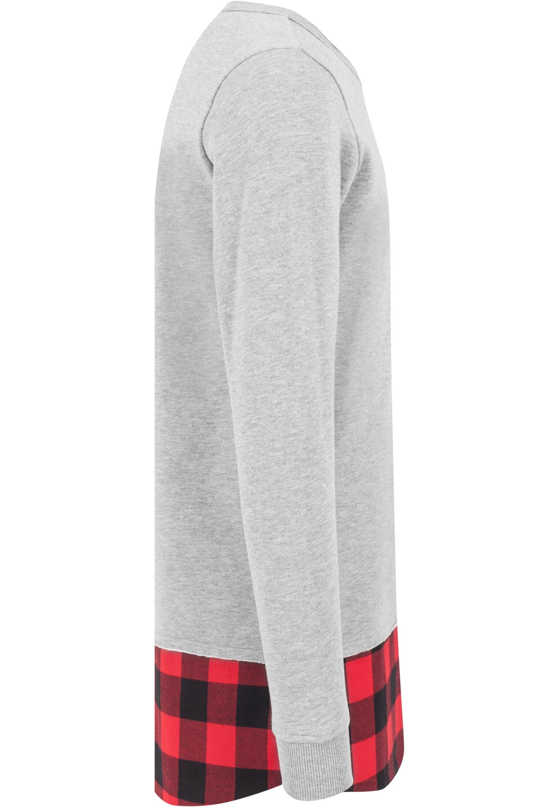 URBAN CLASSICS Rundhalspullover »Urban Classics Herren Long Flanell Bottom Open Edge Crewneck«, (1 tlg.)