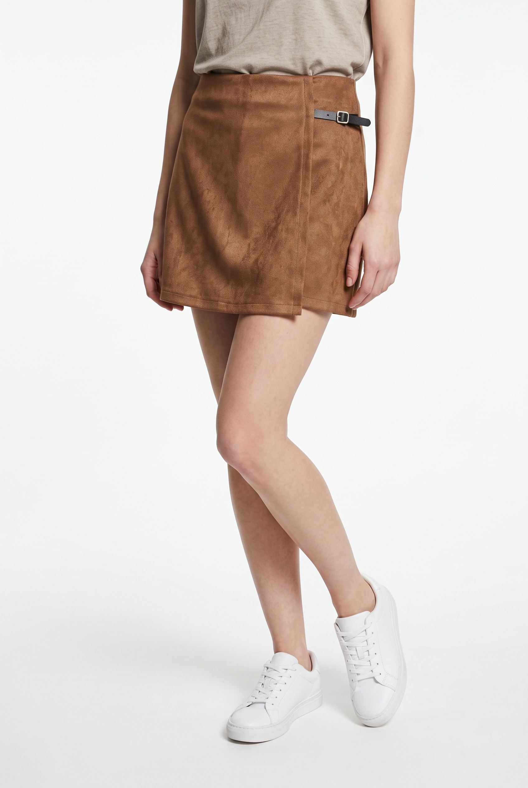 ONLY Hosenrock »ONLTAVIA HW FAUX SUEDE SKORT PNT« Materialmix, Wildlederimitat