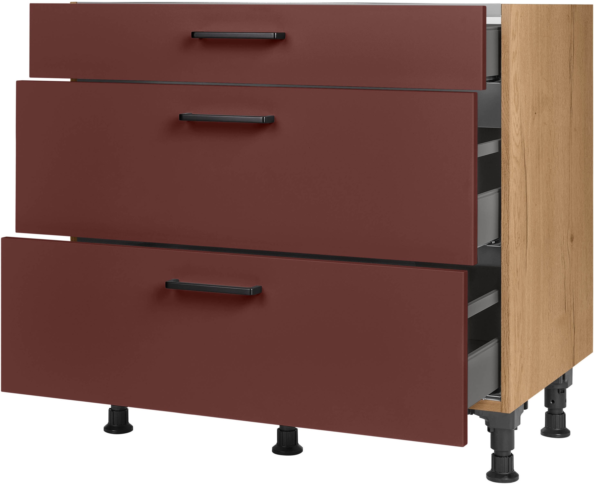 nobilia® Kochfeldumbauschrank »"Easytouch", vormontiert, mit Schubkasten und Auszügen,«, in den Breiten 60 und 90 cm