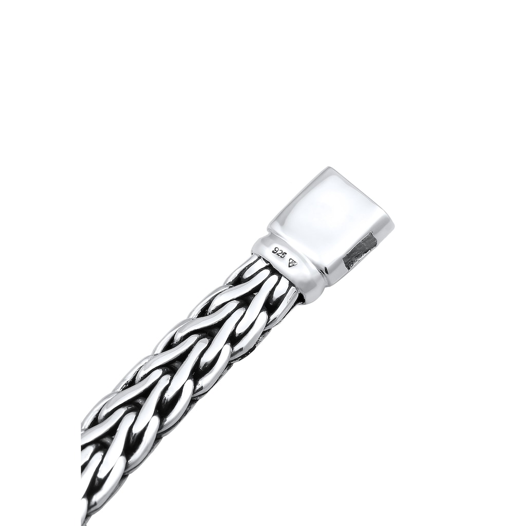 Kuzzoi Armband »Gliederarmband Zopfmuster Unisex 925er Silber«