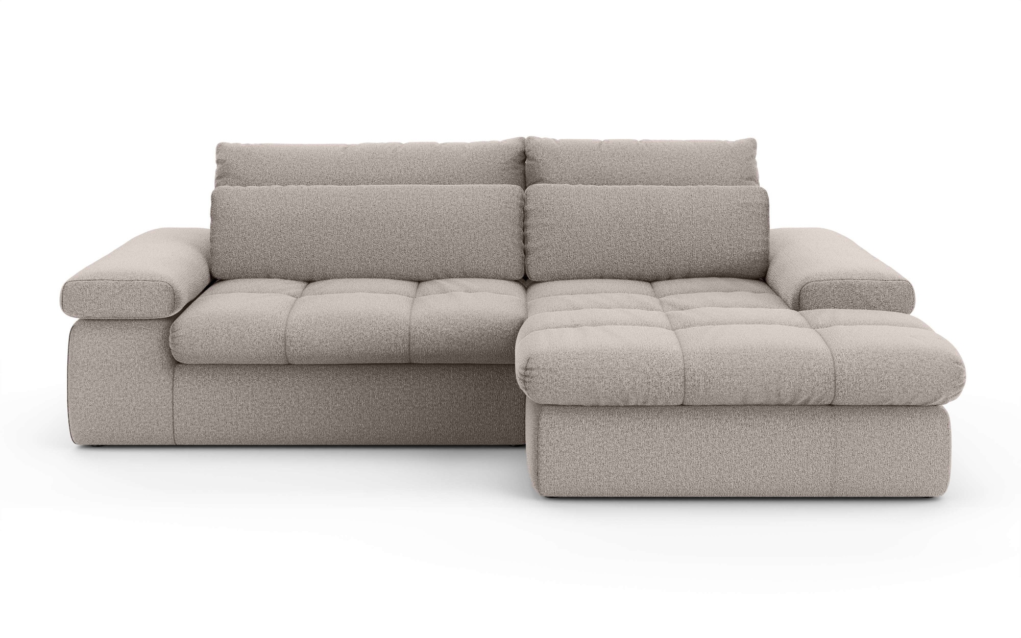 Home affaire Ecksofa »ALVERIE mit Recamiere, moderne Steppung, Maße: B/T/H 274/203/106 cm«, L-Form mit Wellenunterfederung, mit 4 Rückenkissen, pflegeleicht Stoff
