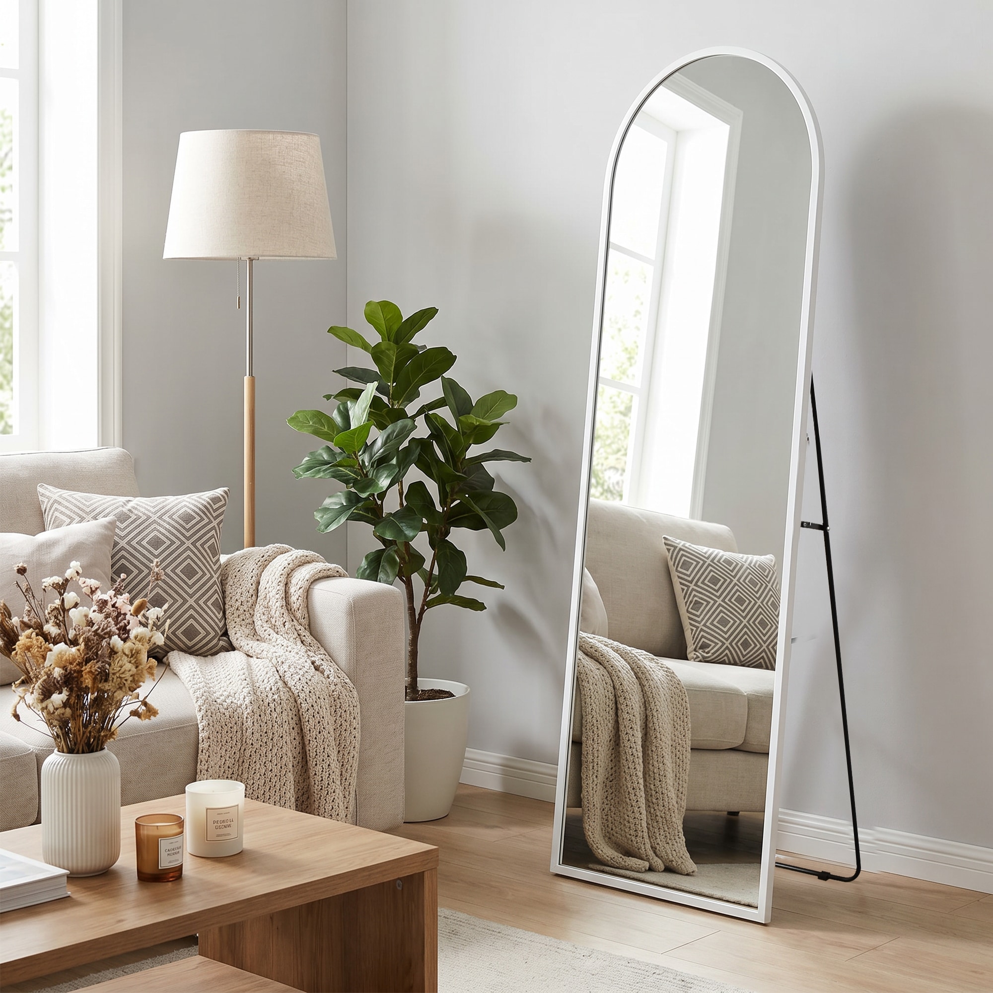 OTTO home "Standspiegel Addrik, wahlweise in 2 Größen 150x40cm oder 180x60cm" Ganzkörperspiegel mit Sicherheitsglas, in verschiedenen Farben