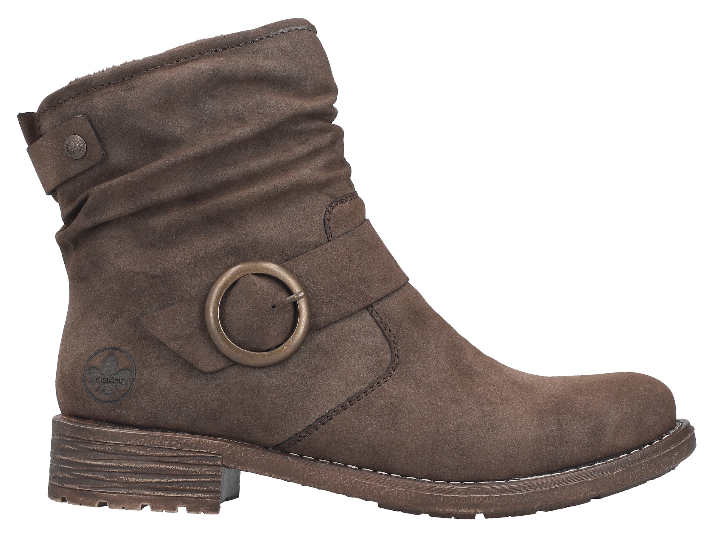 Rieker Stiefelette, Boots, Blockabsatz, slouchy Schaft und Innenreißverschluss