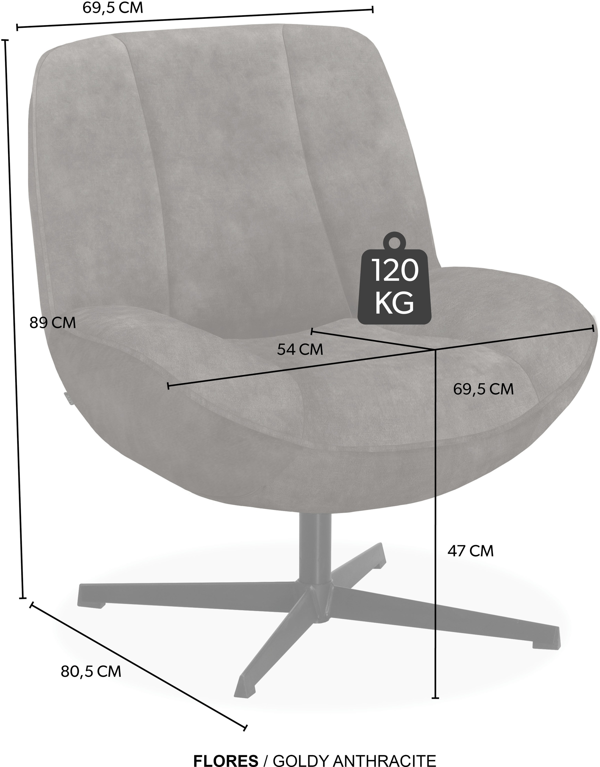 OMG Design »Flores« bequemer Sessel, mit Drehgestell