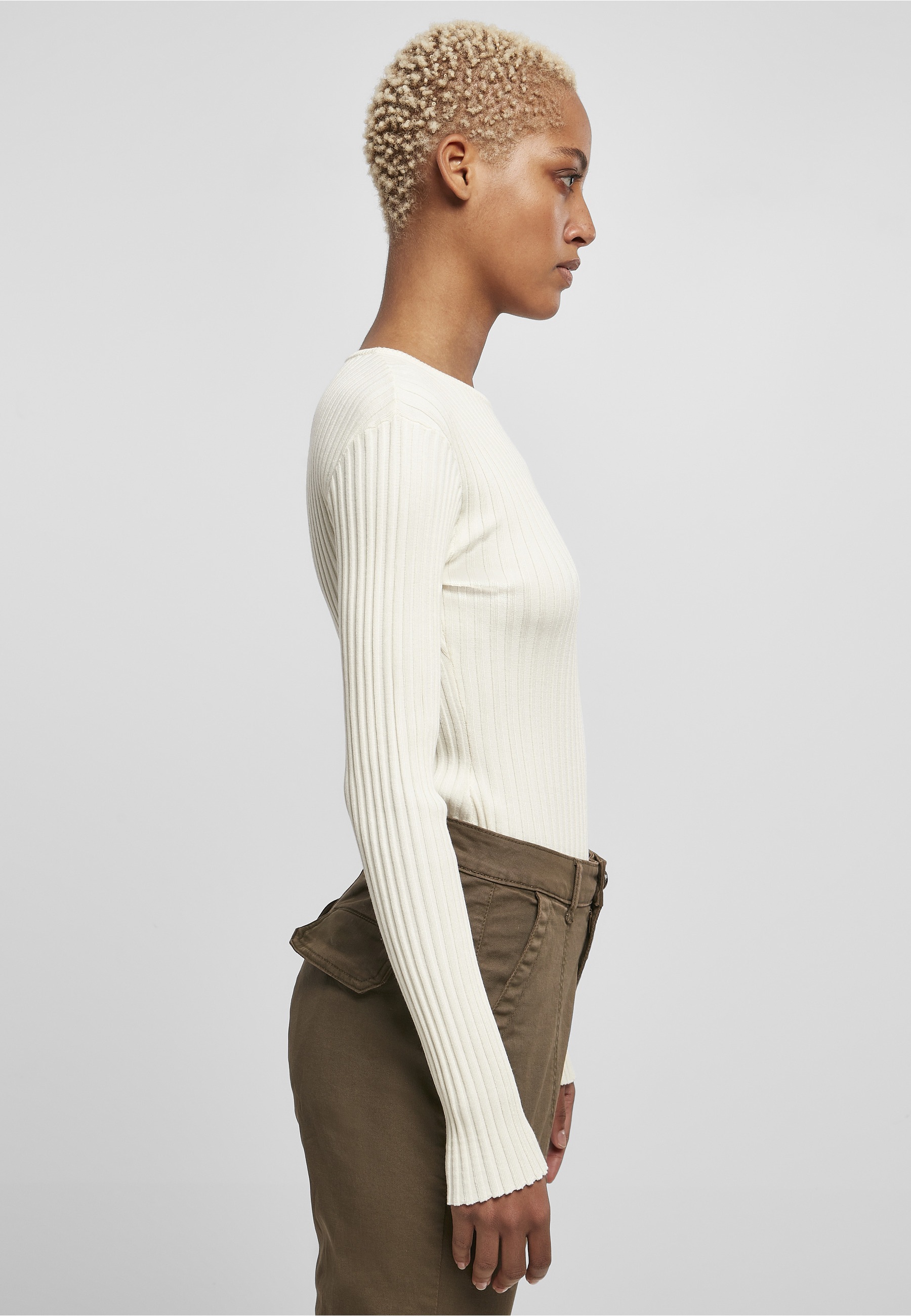 URBAN CLASSICS Langarmshirt »Urban Classics Damen Ladies Rib Knit Longsleeve Body« 1 Stk.