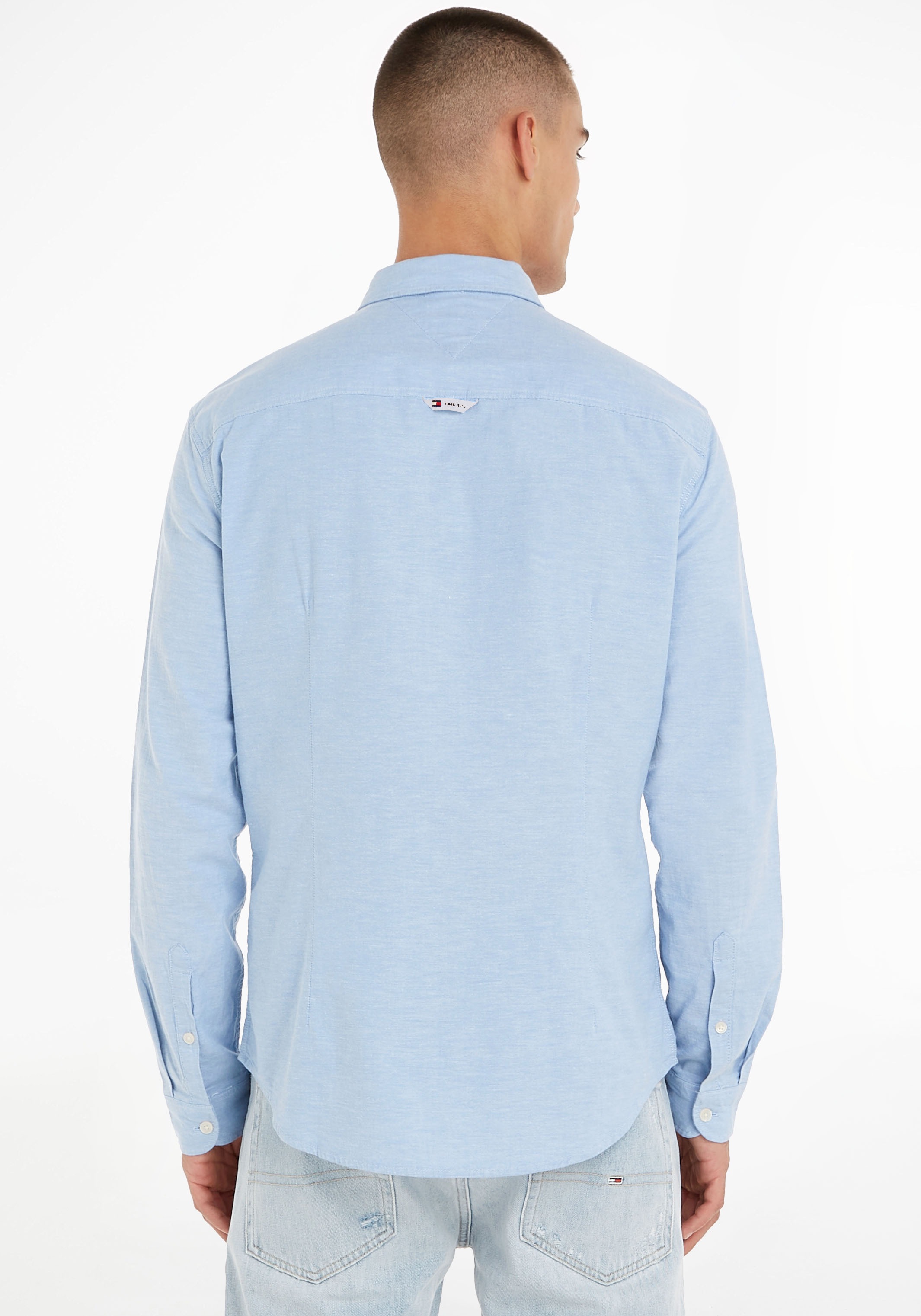 Tommy Jeans Langarmhemd "TJM Slim Stretch Oxford Shirt", mit Flaglabel auf günstig online kaufen