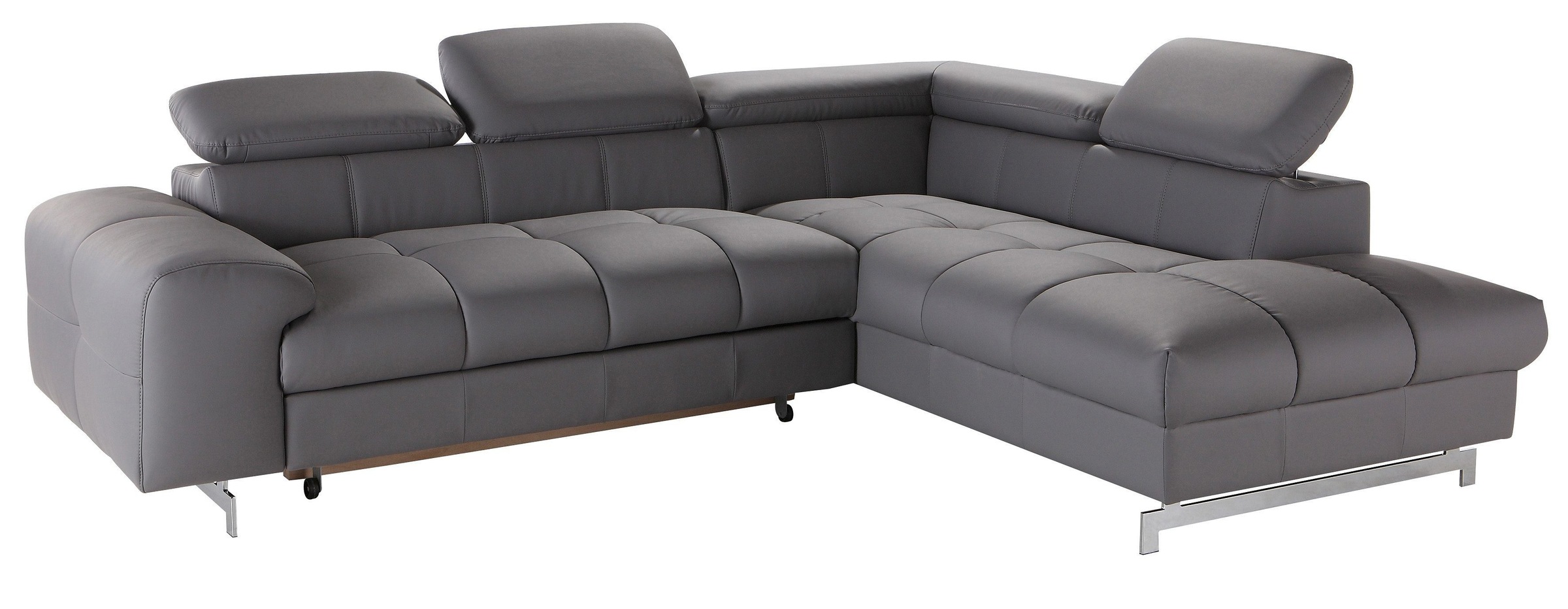 COTTA Polstergarnitur »Chef L-Form«, (Set), Set bestehend aus: Ecksofa mit Kopfteilverstellung & Hocker