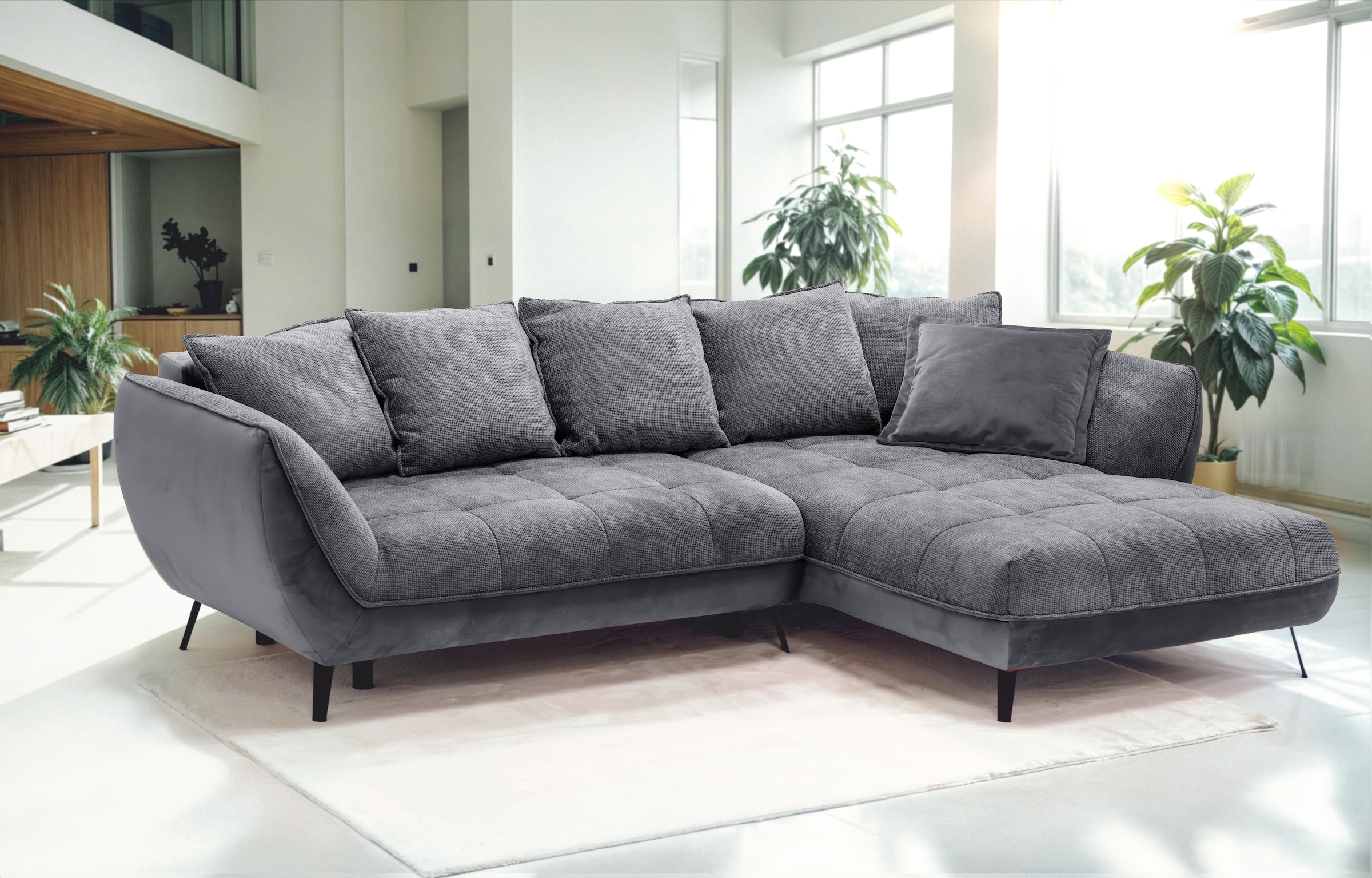 exxpo - sofa fashion Ecksofa "Midway mit einfacher Easy-Lift-Bettfunktion, günstig online kaufen