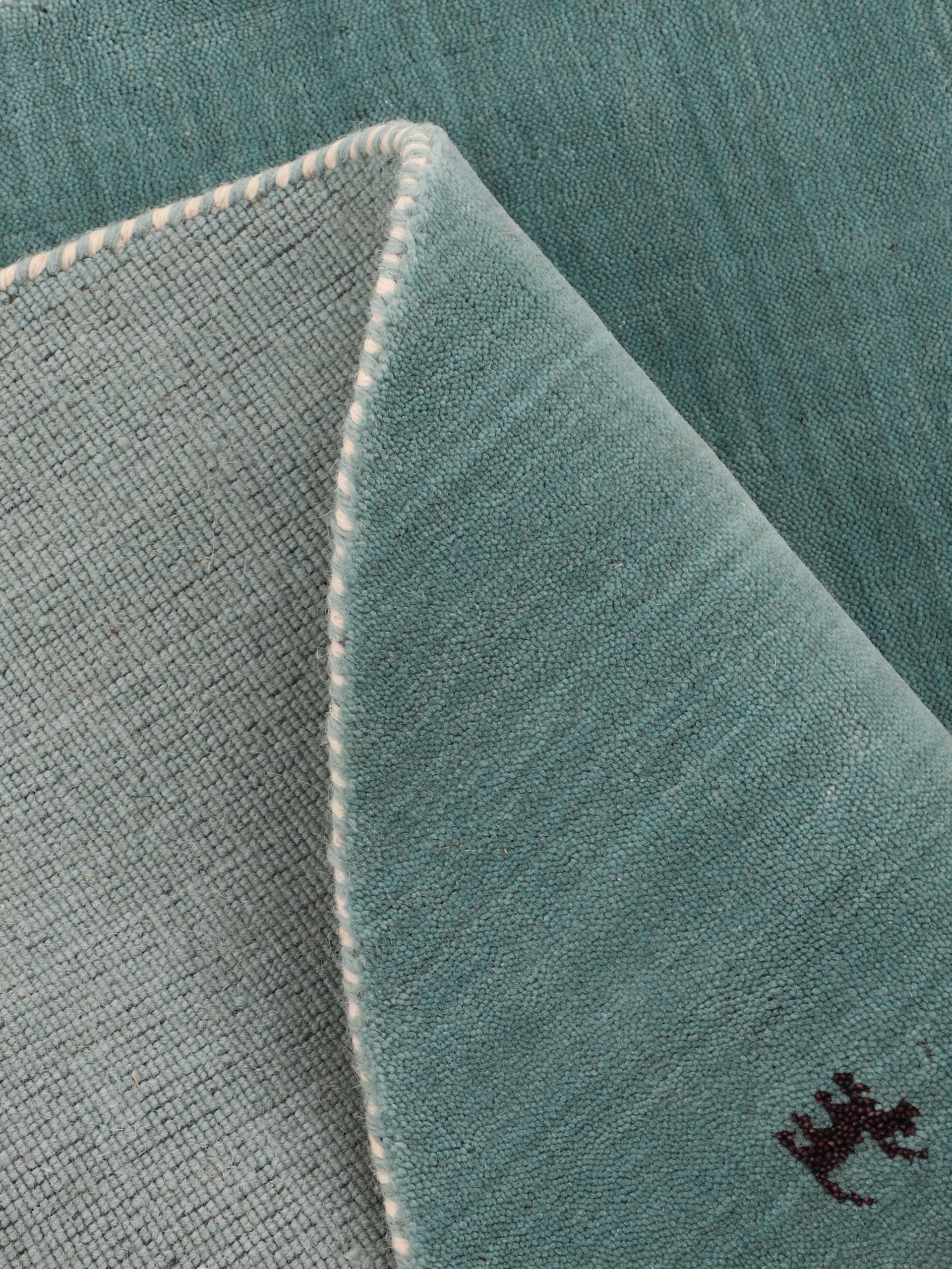carpetfine Wollteppich »Gabbeh-Uni«, quadratisch, 15 mm Höhe, reine Wolle, handgewebt, Gabbeh Loom Tiermotiv, Sonderform Quadrat